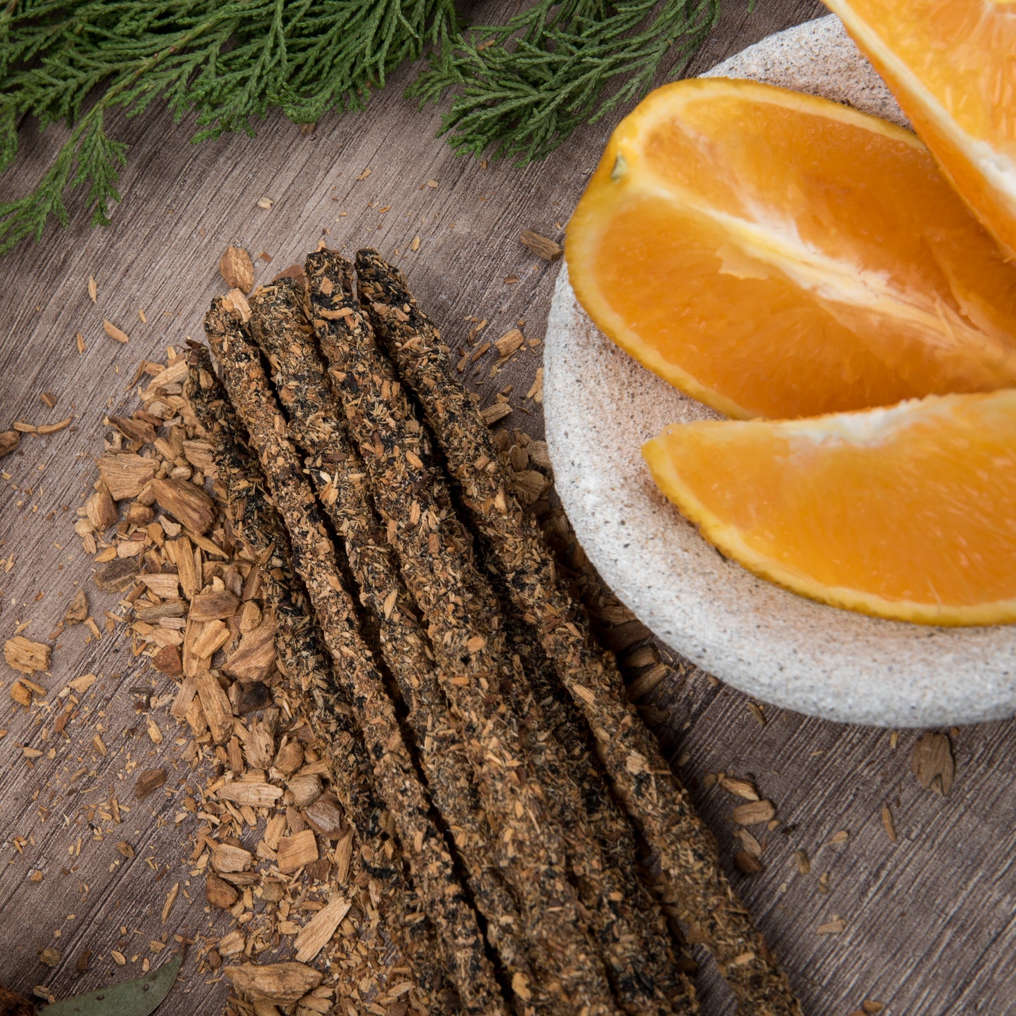 Sahumerio de Citronela, Naranja y Palo Santo