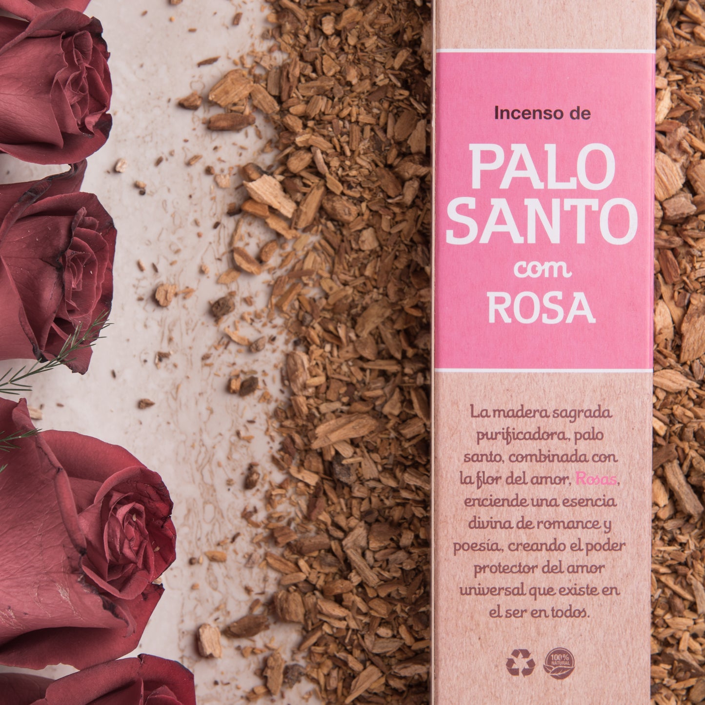 Sahumerio de Palo Santo con Rosa