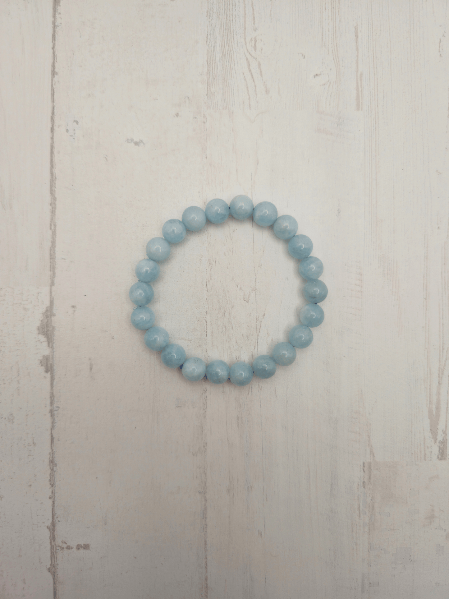 Pulsera de aguamarina 8 mm | Calma y claridad emocional