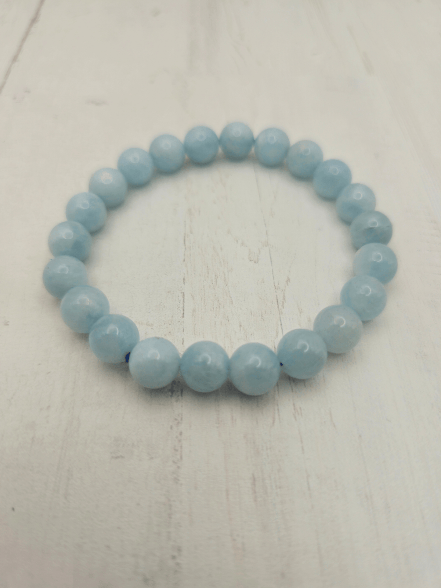 Pulsera de aguamarina 8 mm | Calma y claridad emocional