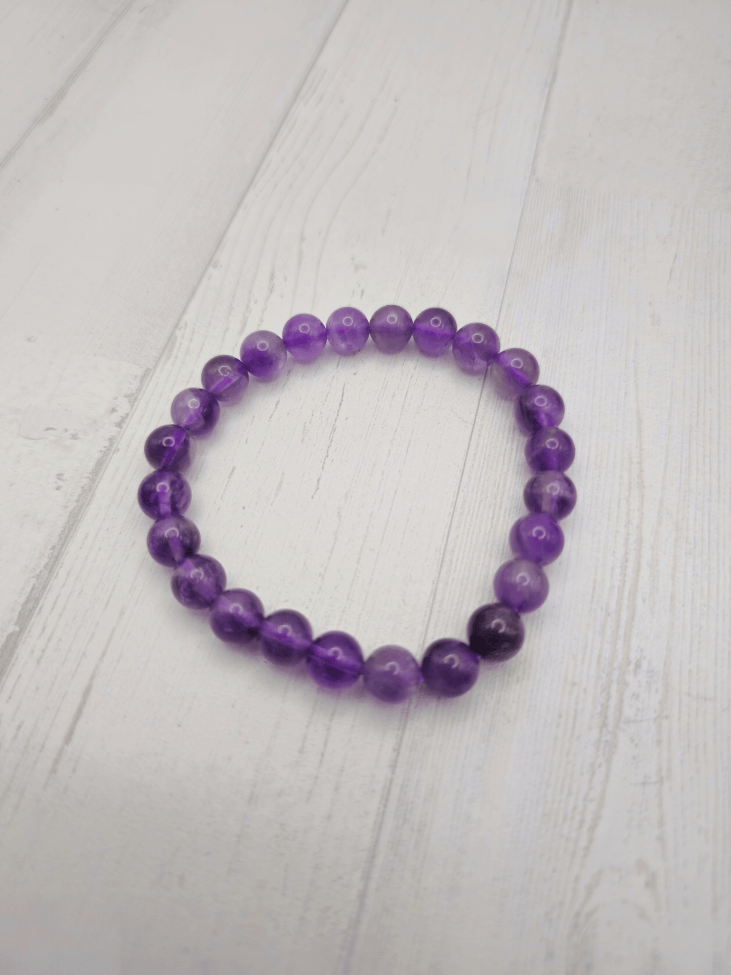 Pulsera de Amatista Extra Bola 8mm | Cristal natural para calma e intuición