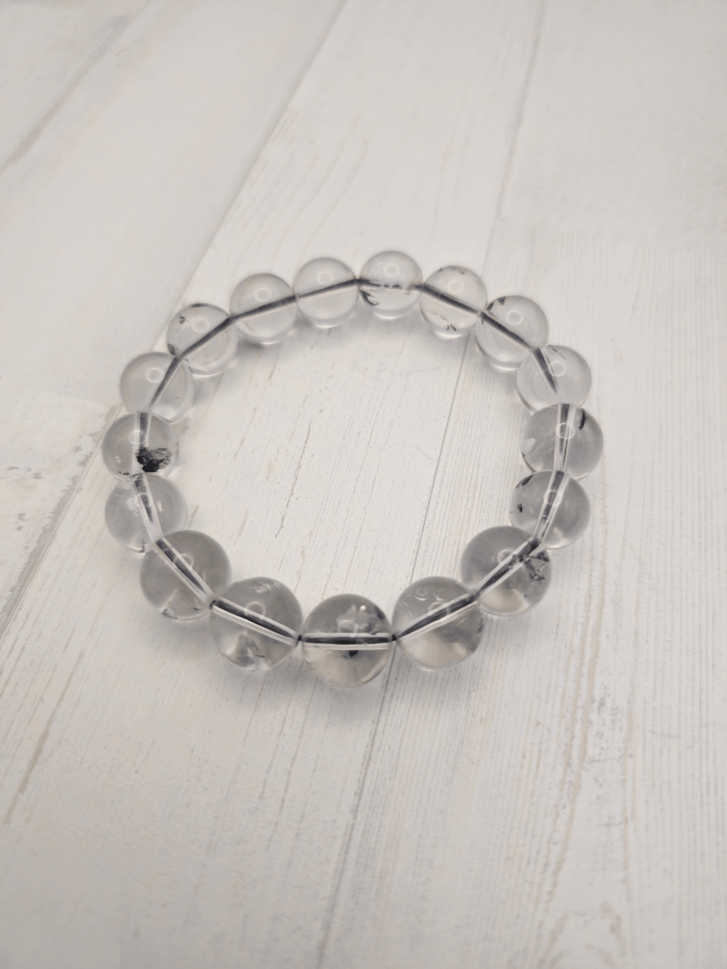 Pulsera de Cristal Herkimer bola 12 mm | Claridad suprema y energía elevada