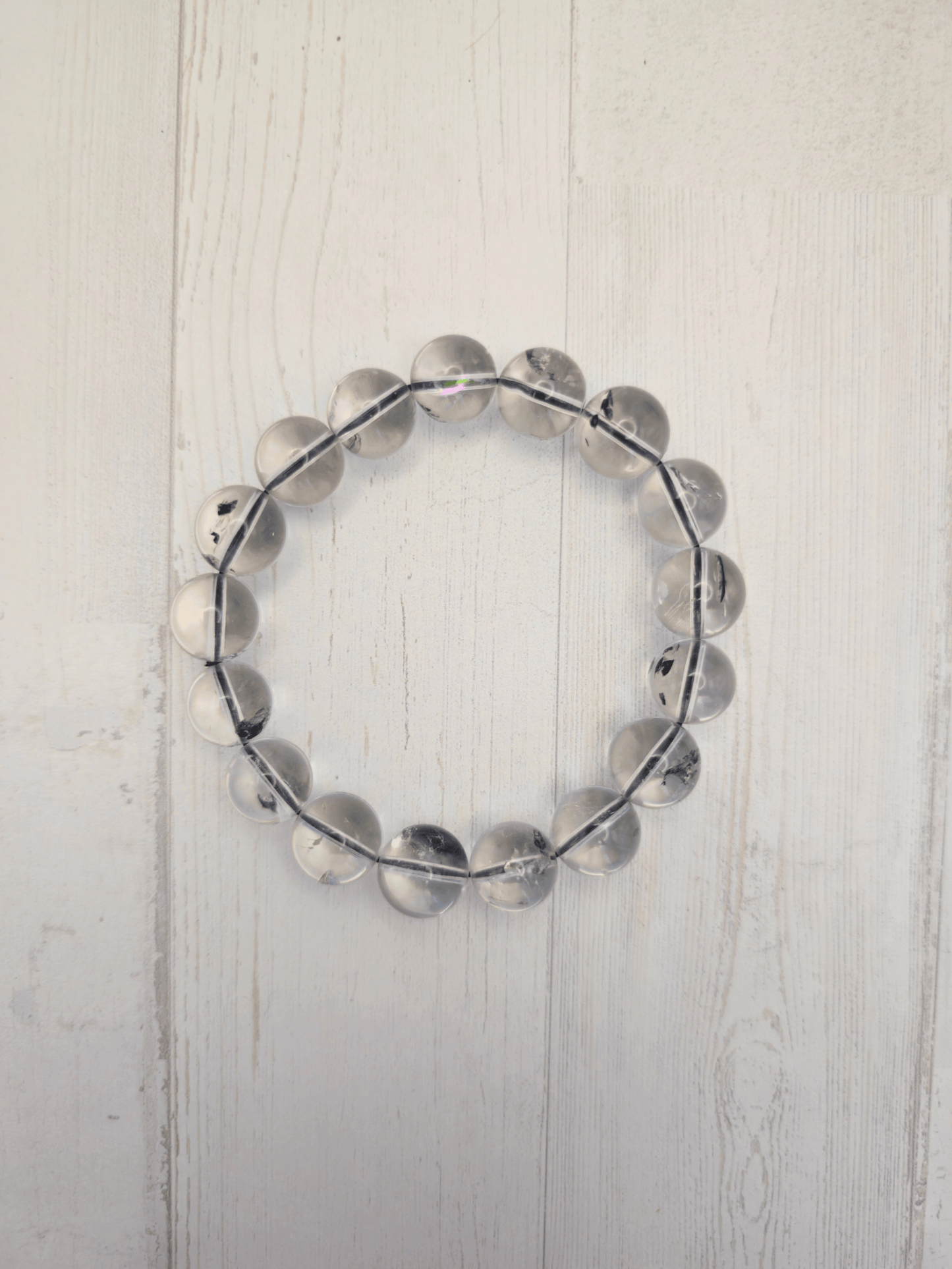 Pulsera de Cristal Herkimer bola 12 mm | Claridad suprema y energía elevada
