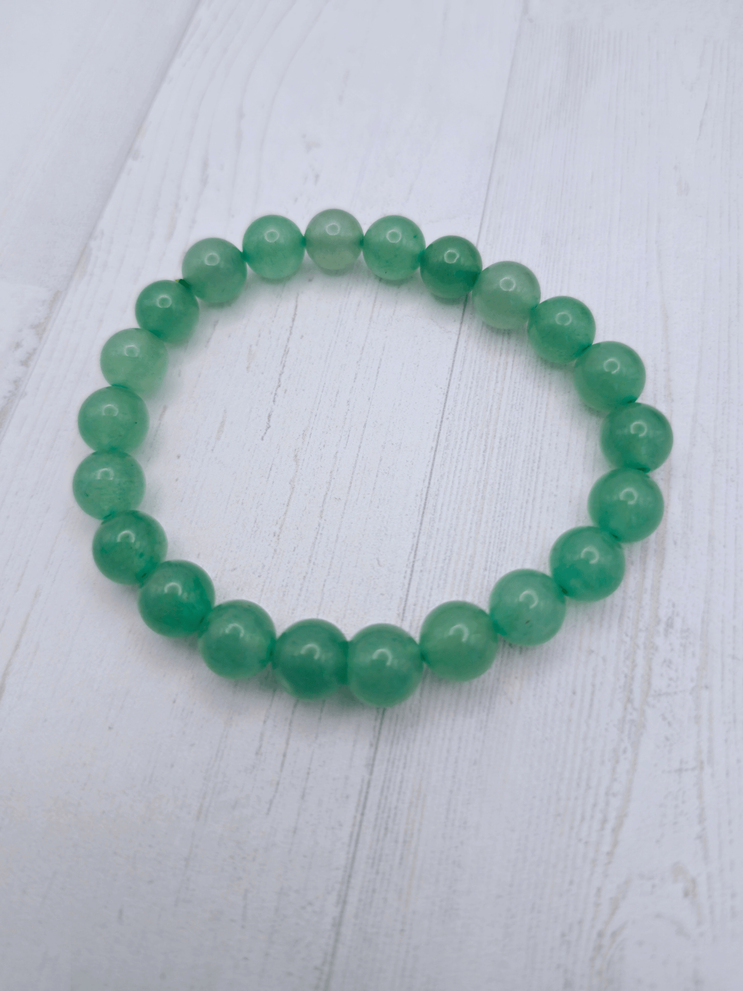 Pulsera de Cuarzo Verde Bola 8mm | Cristal natural para sanación y equilibrio