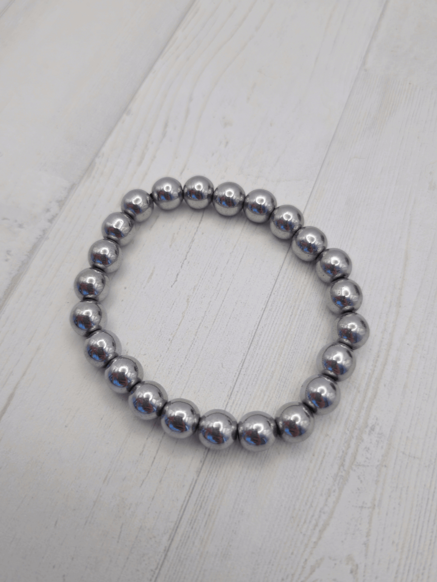 Pulsera de Hematita Bola 8 mm | Equilibrio emocional, enfoque y protección energética