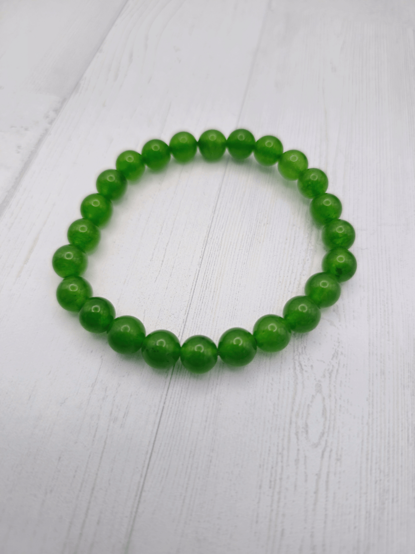 Pulsera de jade nefrita 8 mm | Armonía y prosperidad