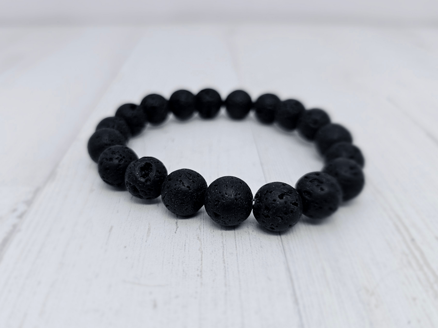 Pulsera de lava 10 mm | Energía vital y protección