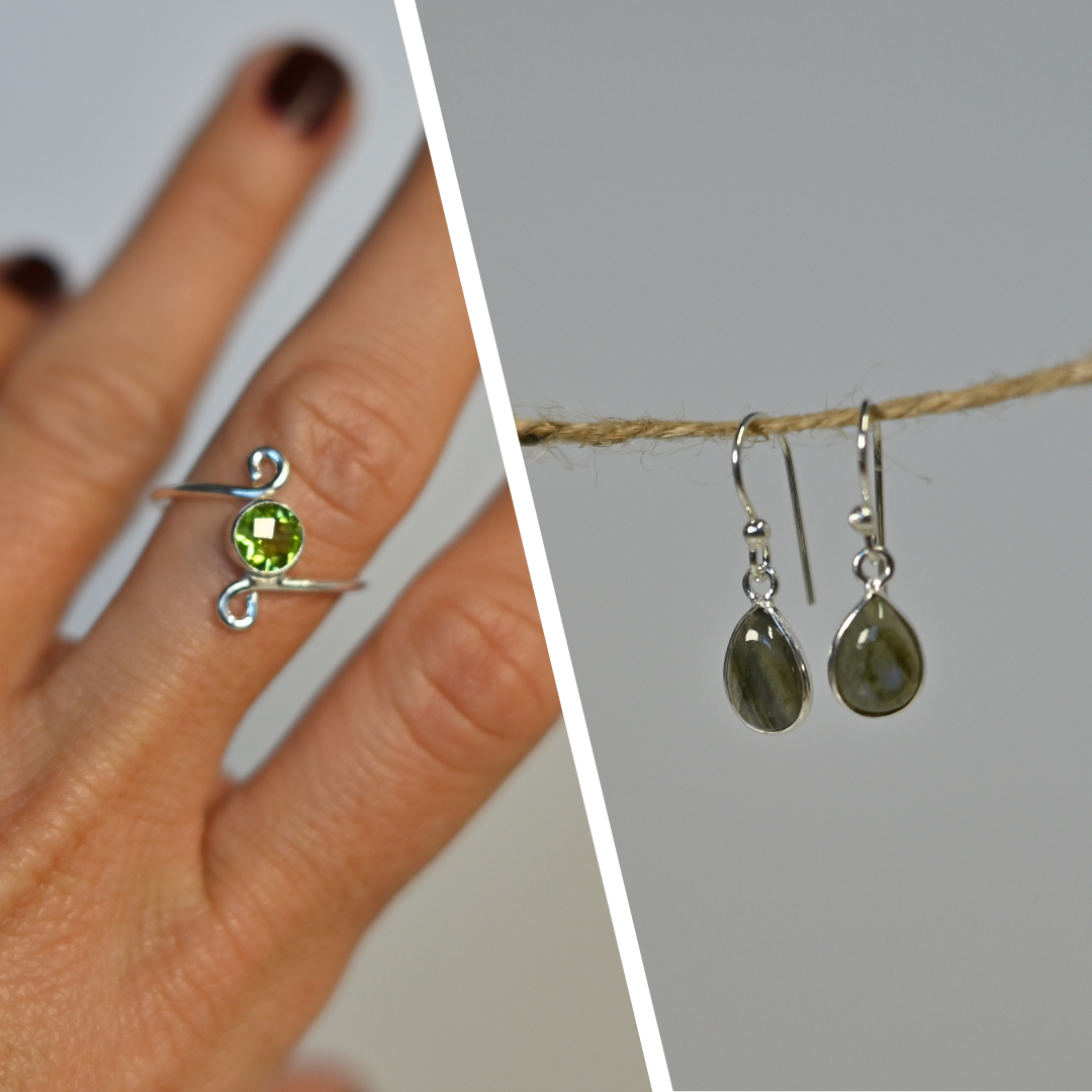 Anillos y Pendientes de Mineral