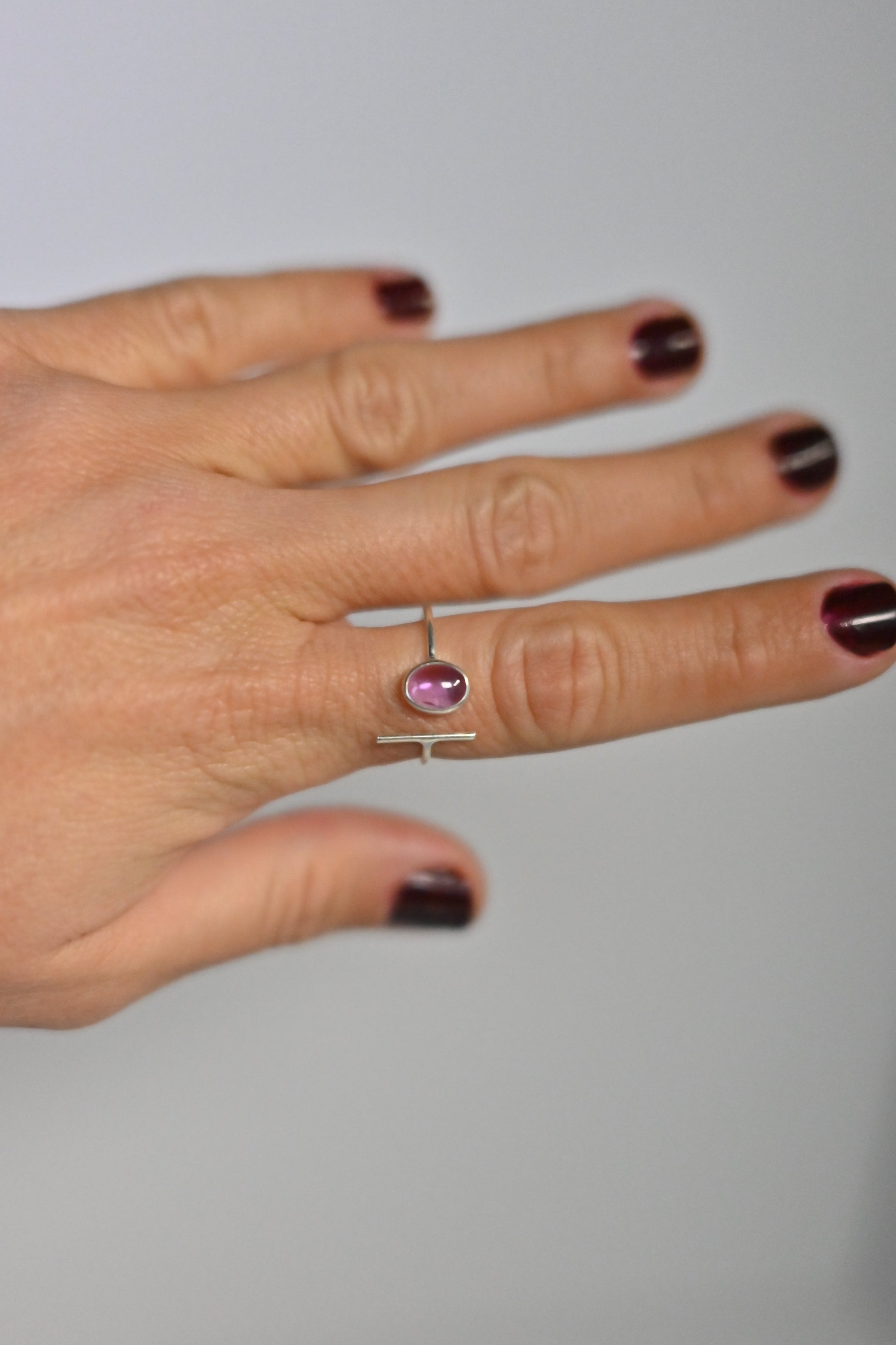 Anillo Amatista Adaptable Plata | Serenidad y Estilo