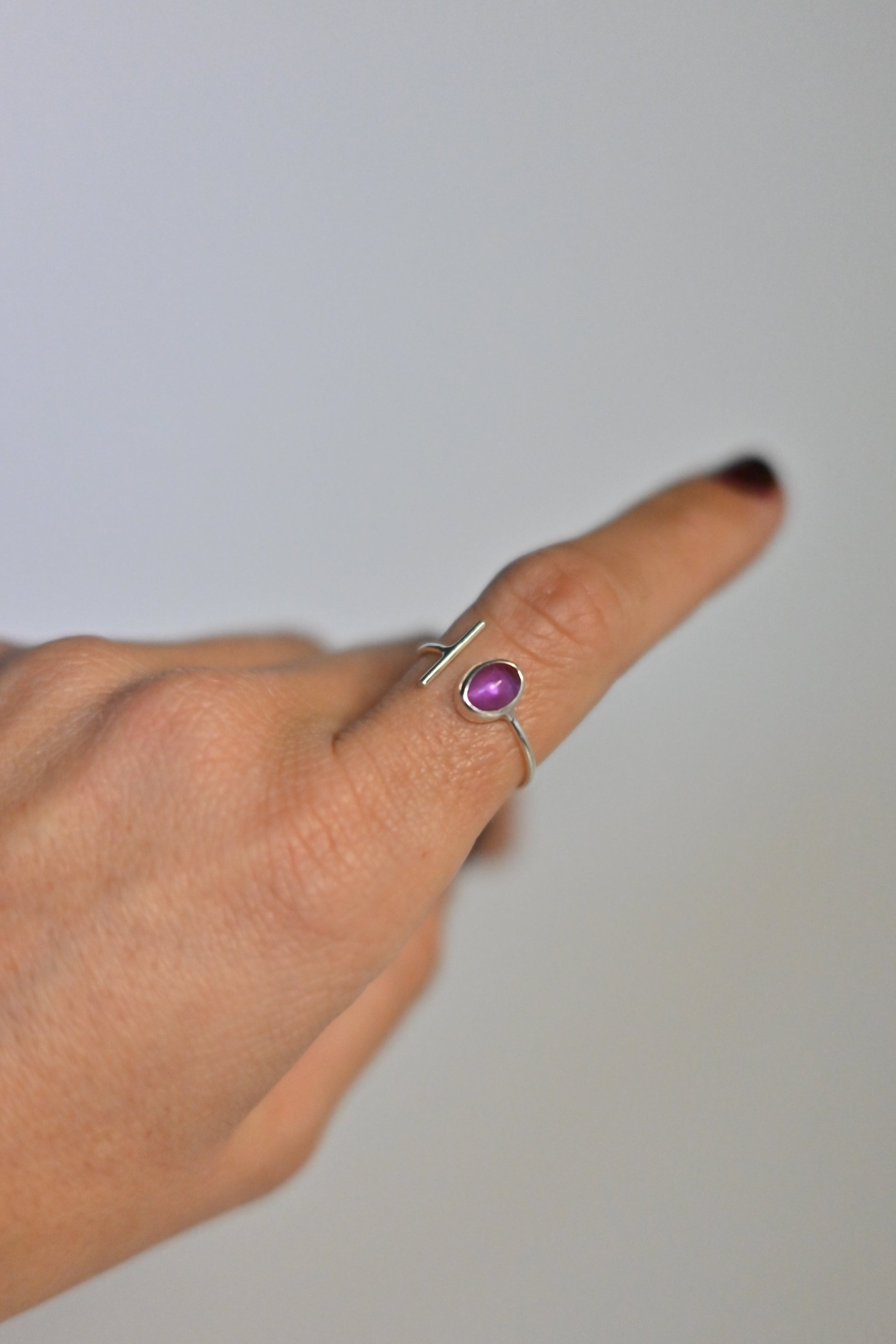 Anillo Amatista Adaptable Plata | Serenidad y Estilo