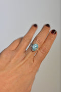 Anillo Larimar Adaptable Plata | Calma y Comunicación