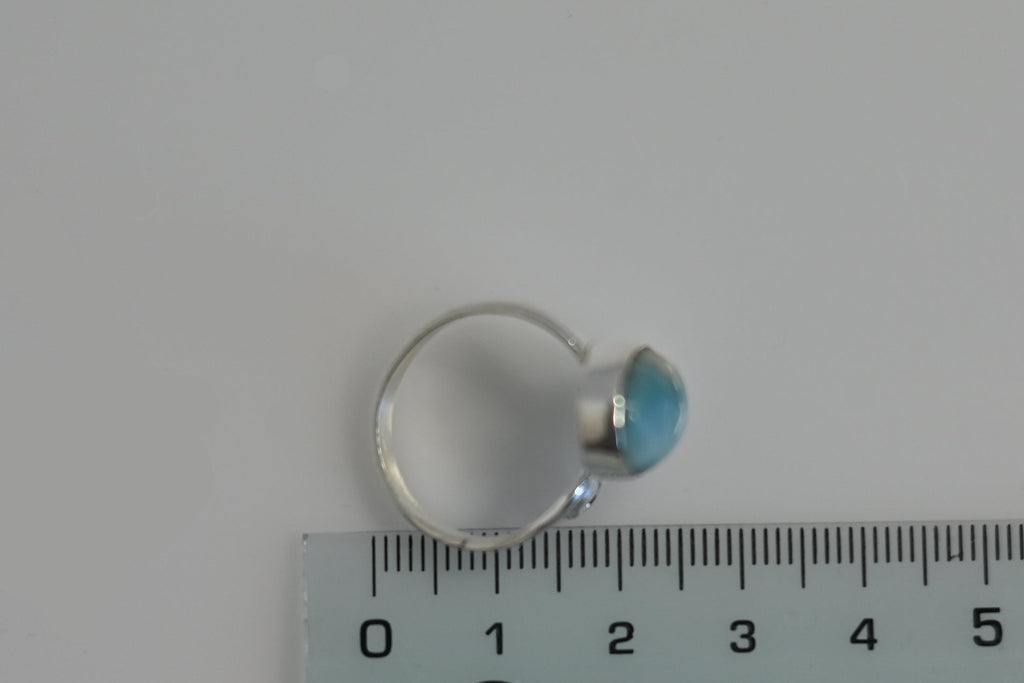 Anillo Larimar Adaptable Plata | Calma y Comunicación