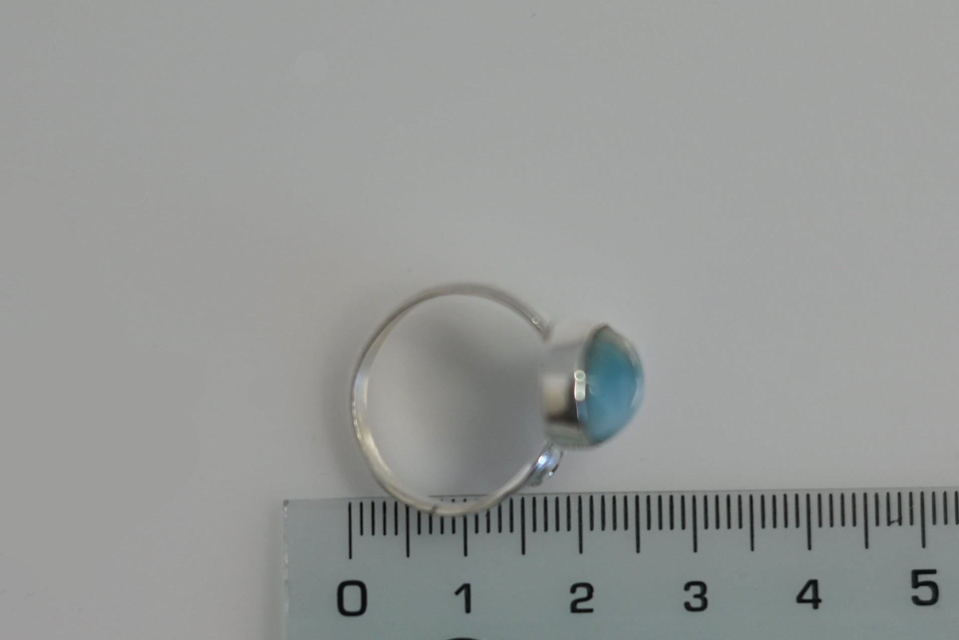 Anillo Larimar Adaptable Plata | Calma y Comunicación