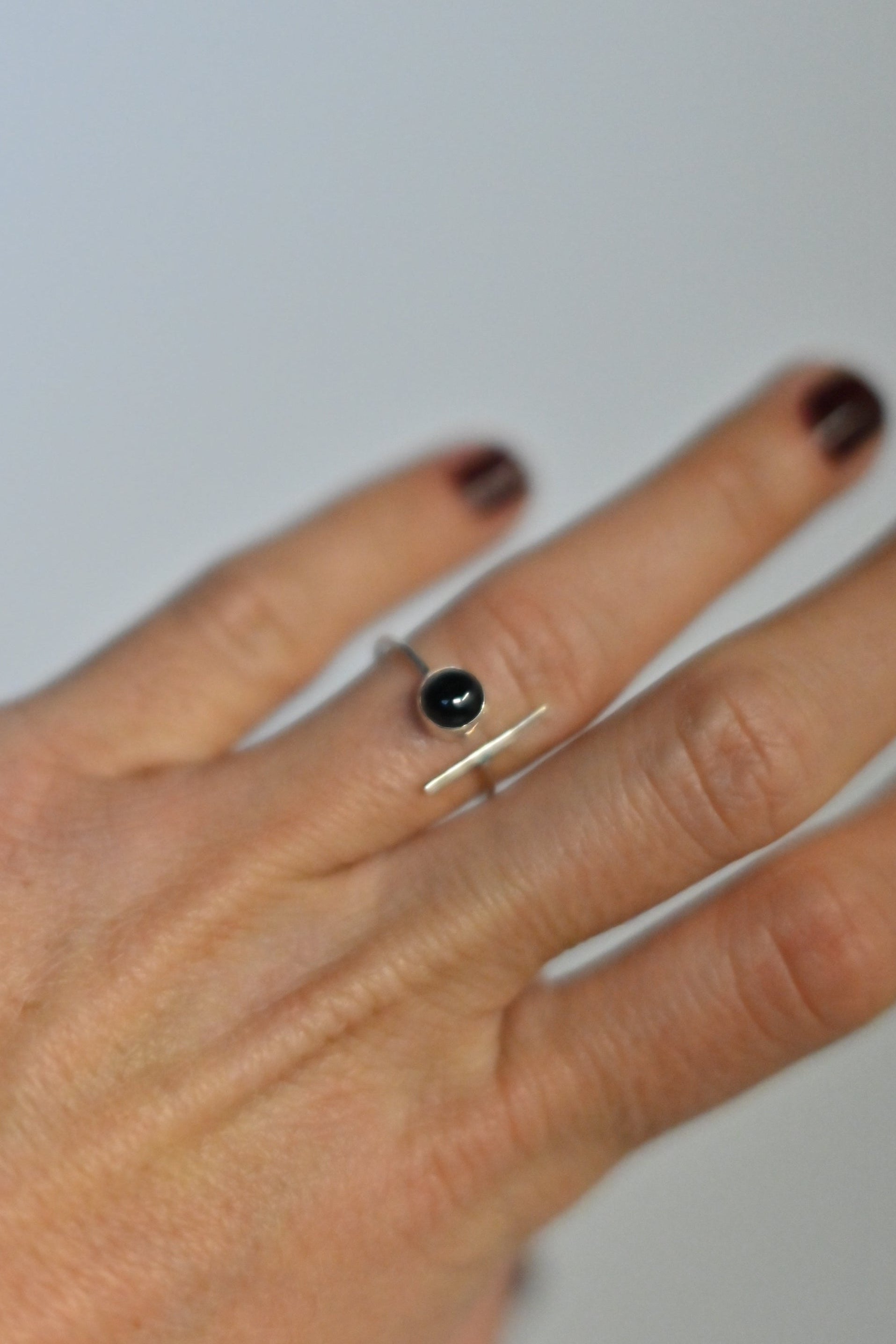 Anillo Turmalina Negra Adaptable Plata | Protección Total