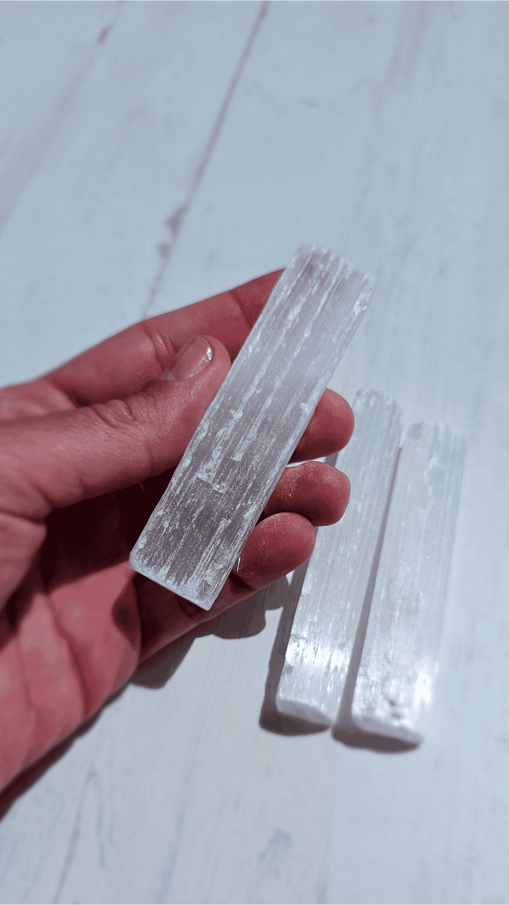 Barra de Selenita blanca en bruto | Limpieza energética y armonía espiritual