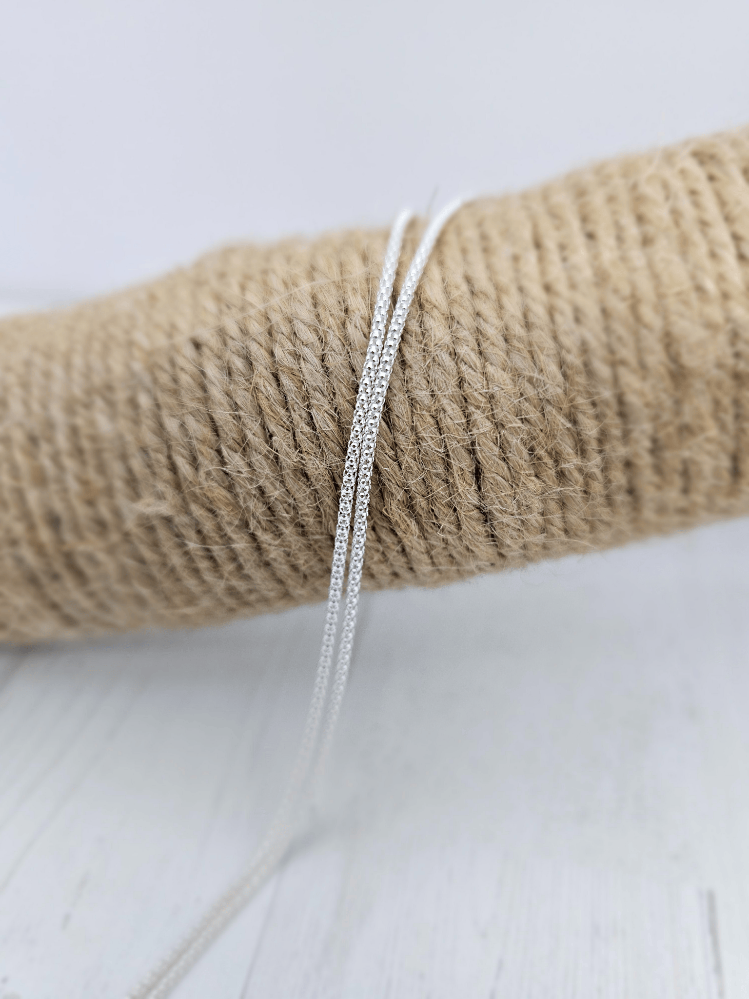 Cadena de plata de ley 925 con eslabón tipo ocho, 45 cm, perfecta para colgantes de minerales o para lucir sola con elegancia y sencillez