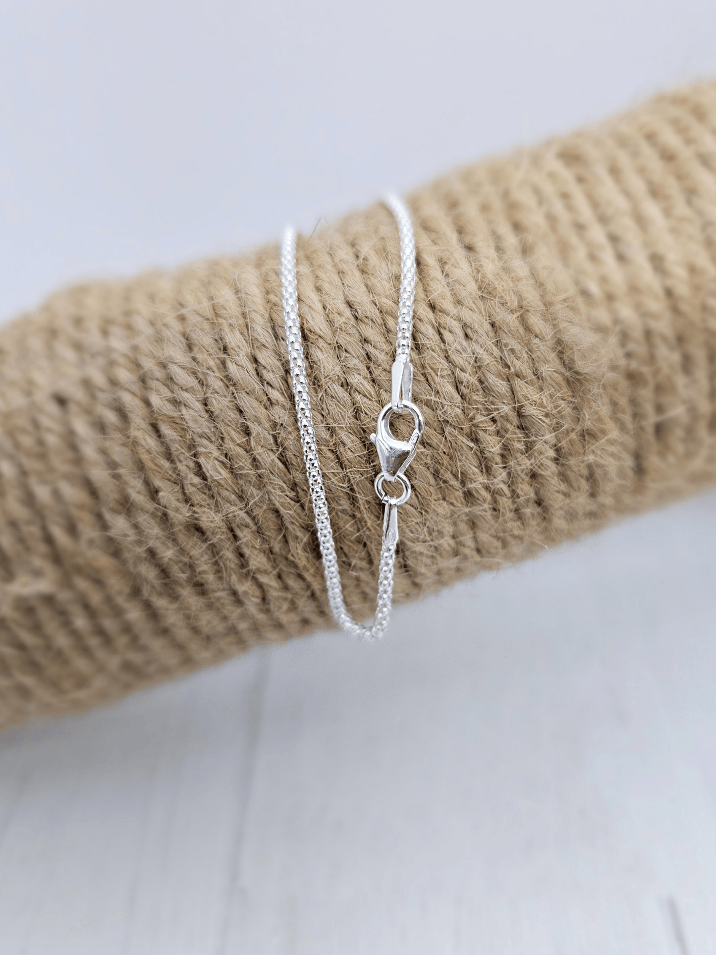 Cadena de Plata 925 Eslabón Ocho 45 cm | Ideal para colgantes de cristal