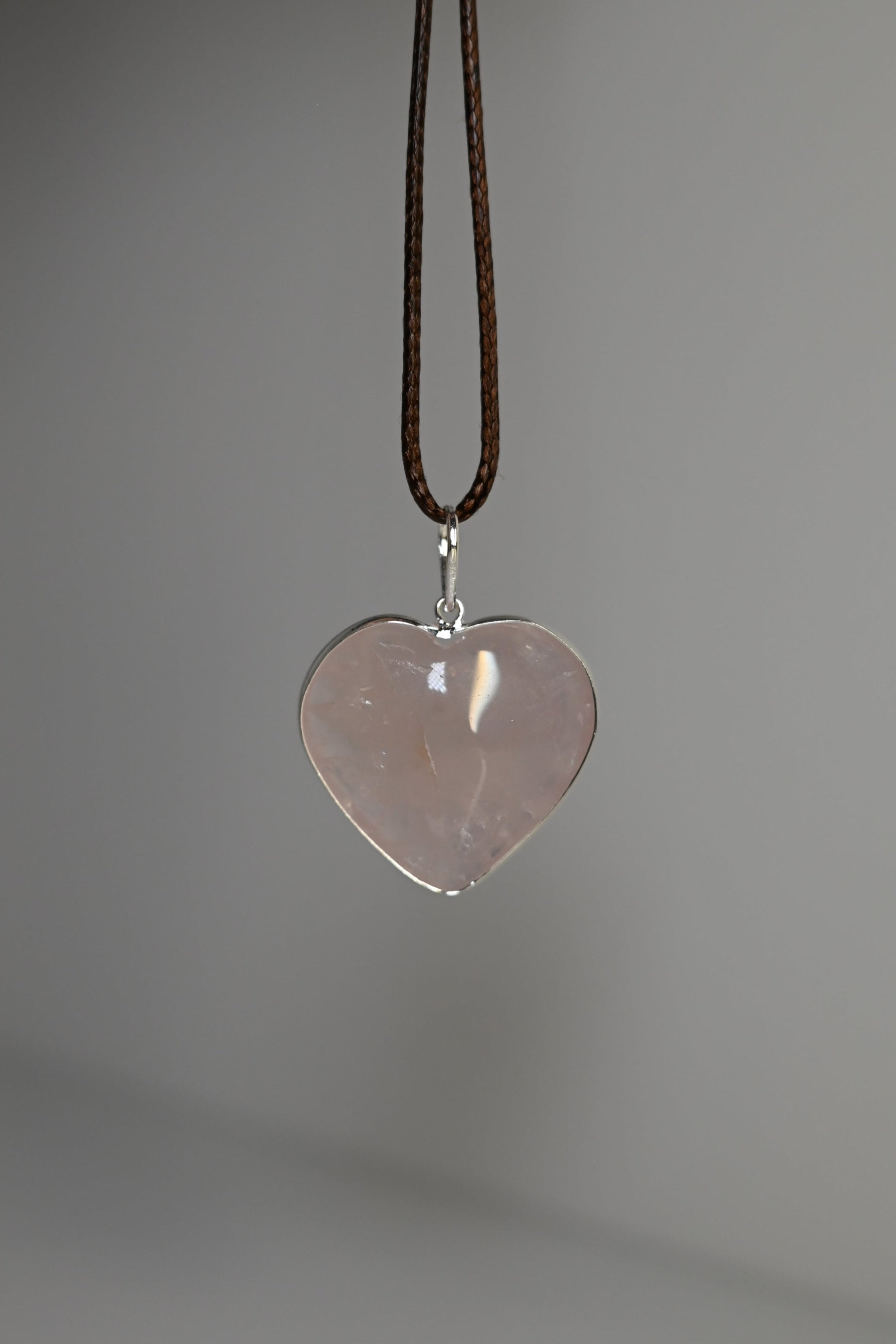 Colgante Corazon Cuarzo Rosa