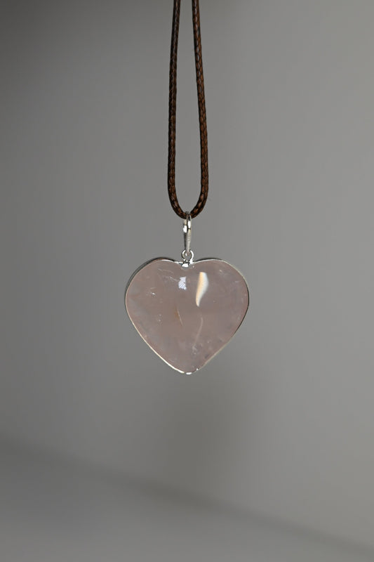 Colgante Corazon Cuarzo Rosa
