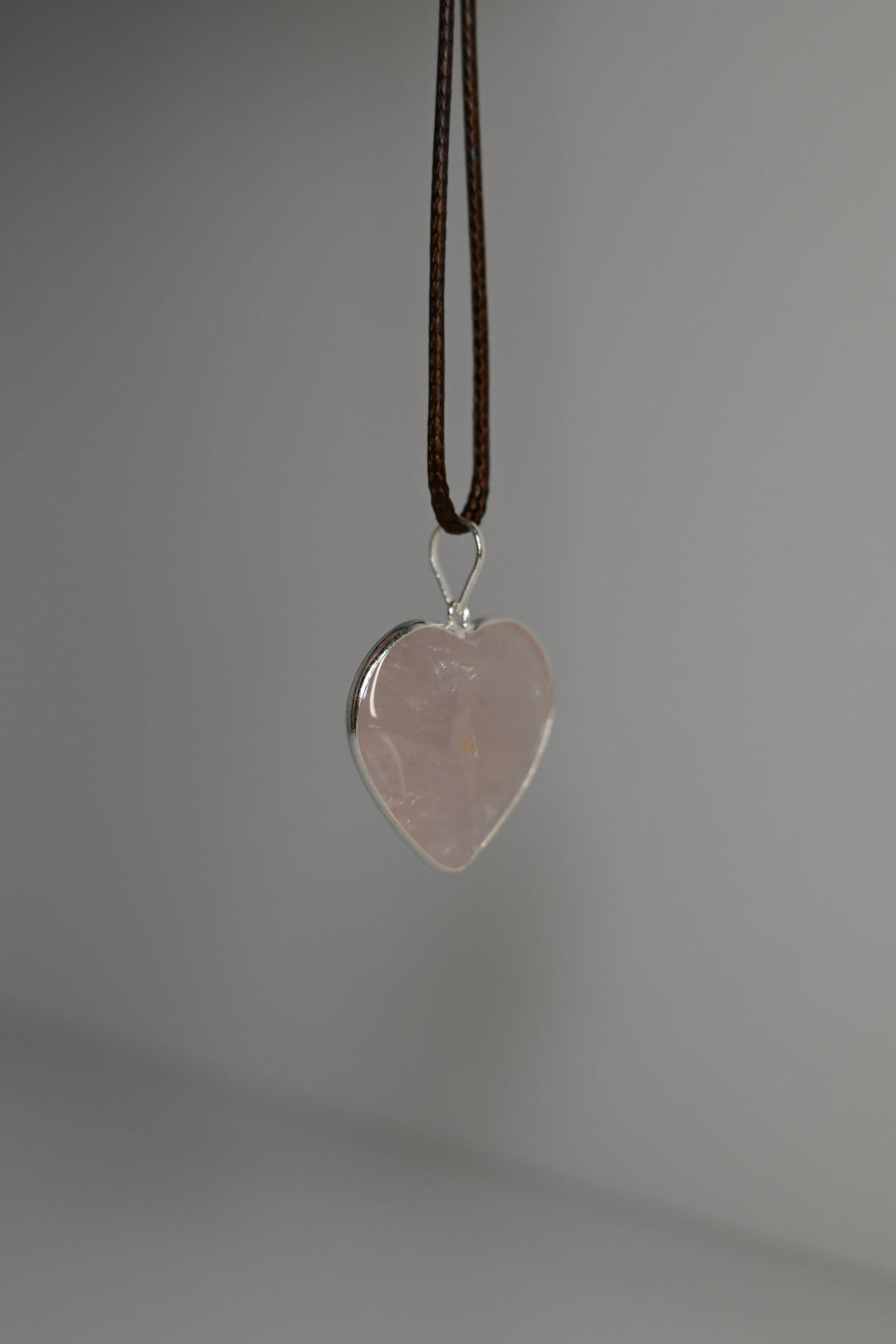Colgante Corazon Cuarzo Rosa