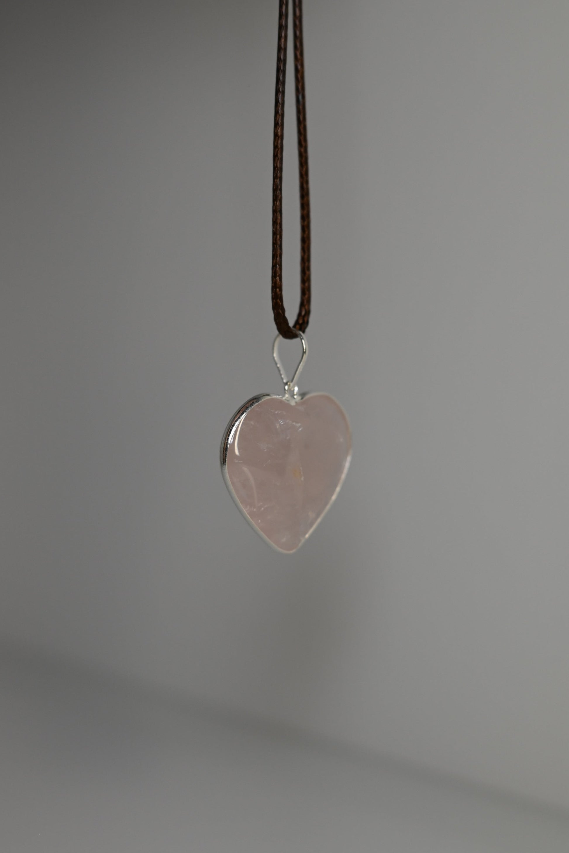 Colgante Corazon Cuarzo Rosa