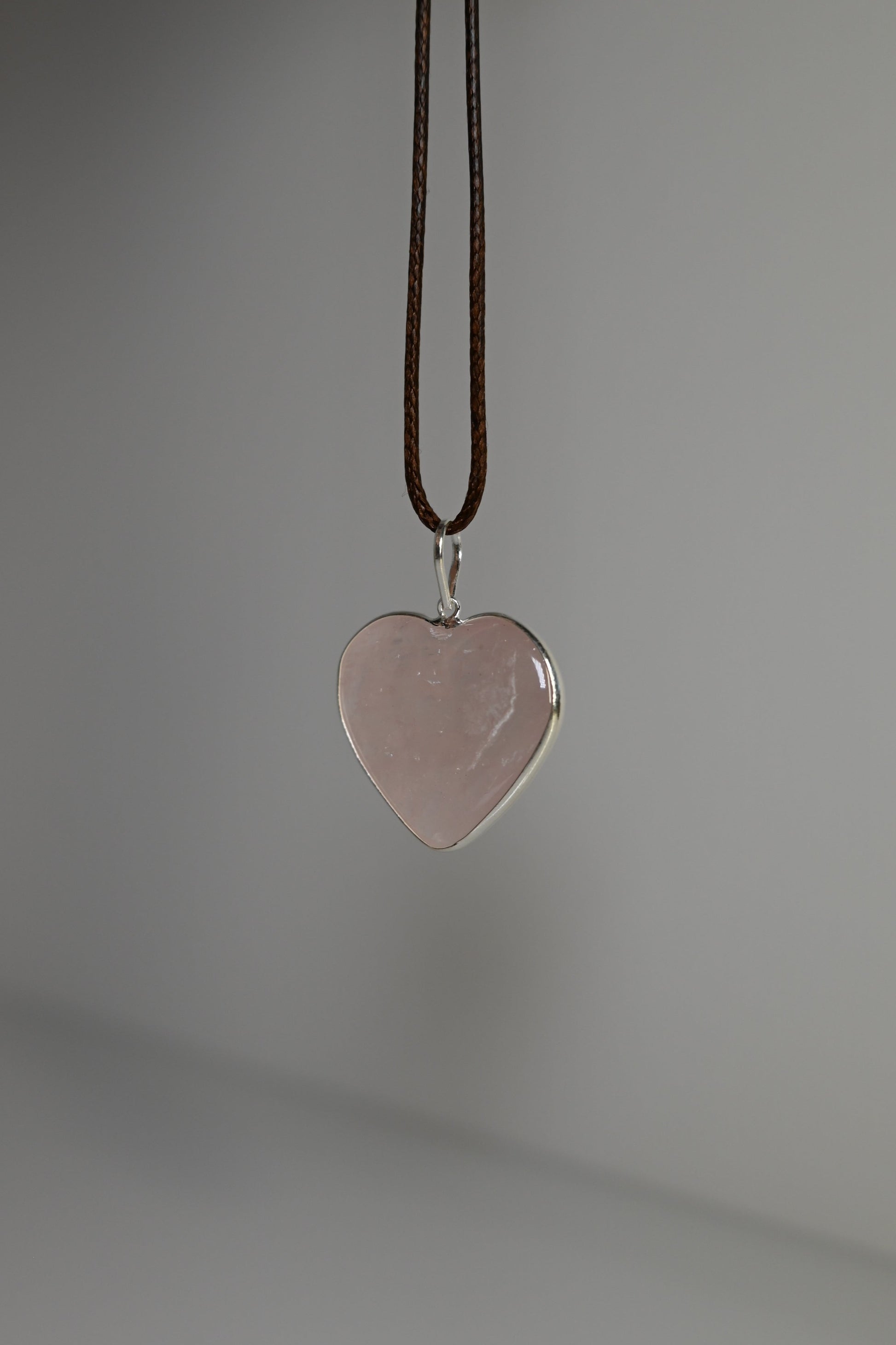 Colgante Corazon Cuarzo Rosa