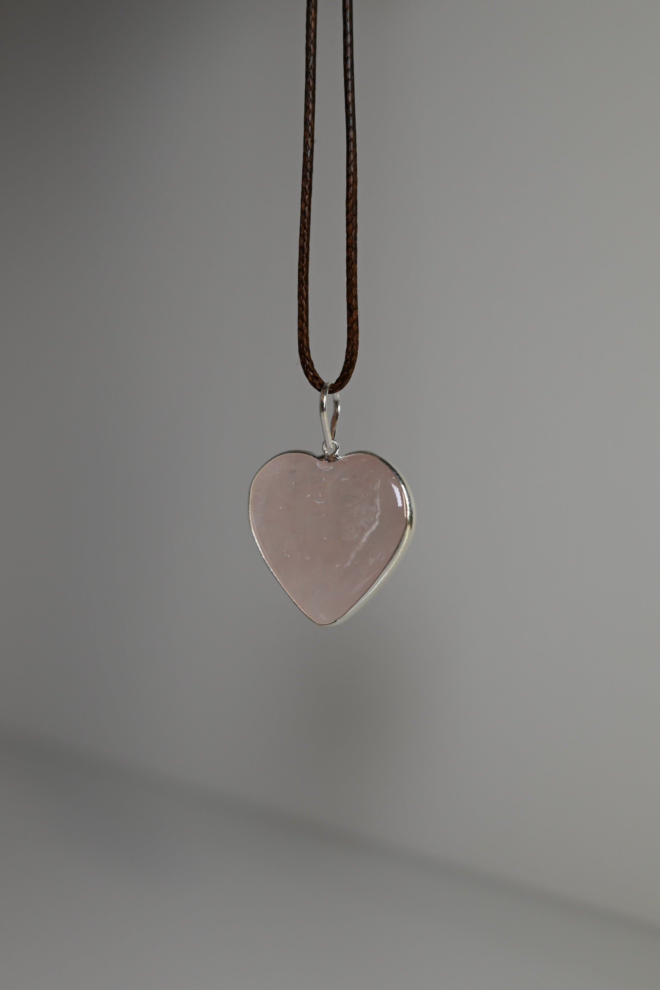 Colgante Corazon Cuarzo Rosa