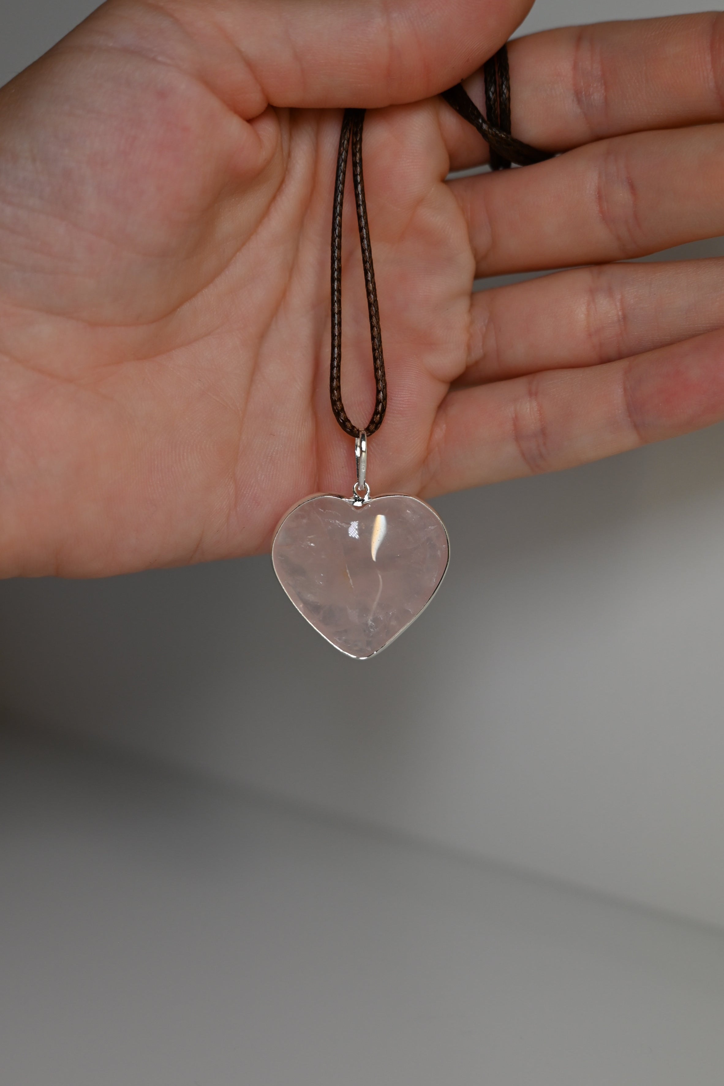 Colgante Corazon Cuarzo Rosa
