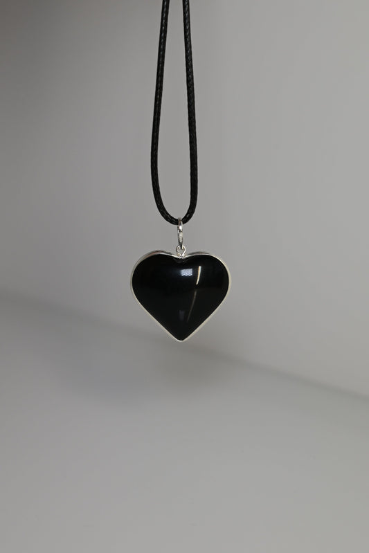 Colgante corazón obsidiana