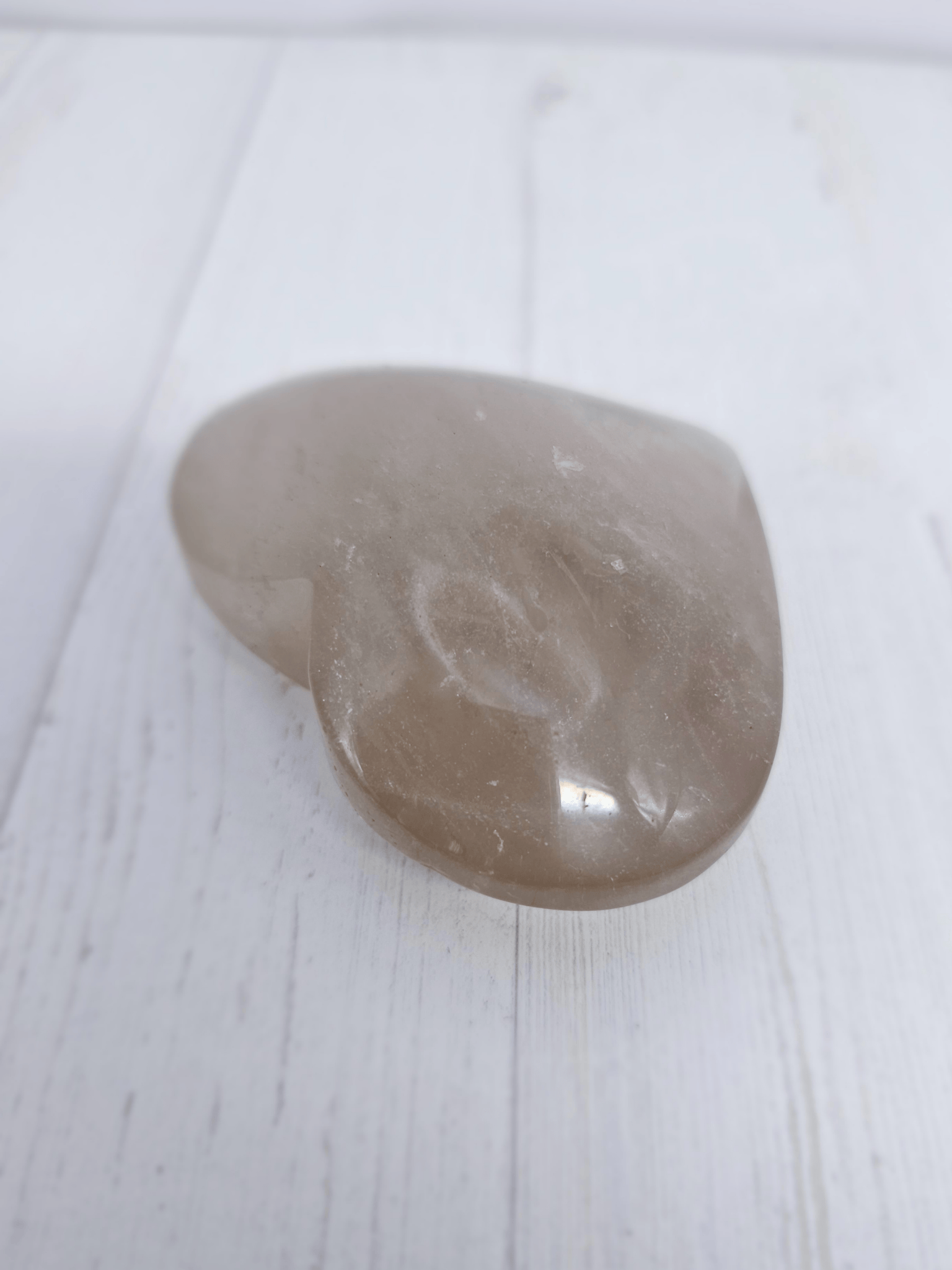 Corazón de Cuarzo Ahumado grande | protección y enraizamiento