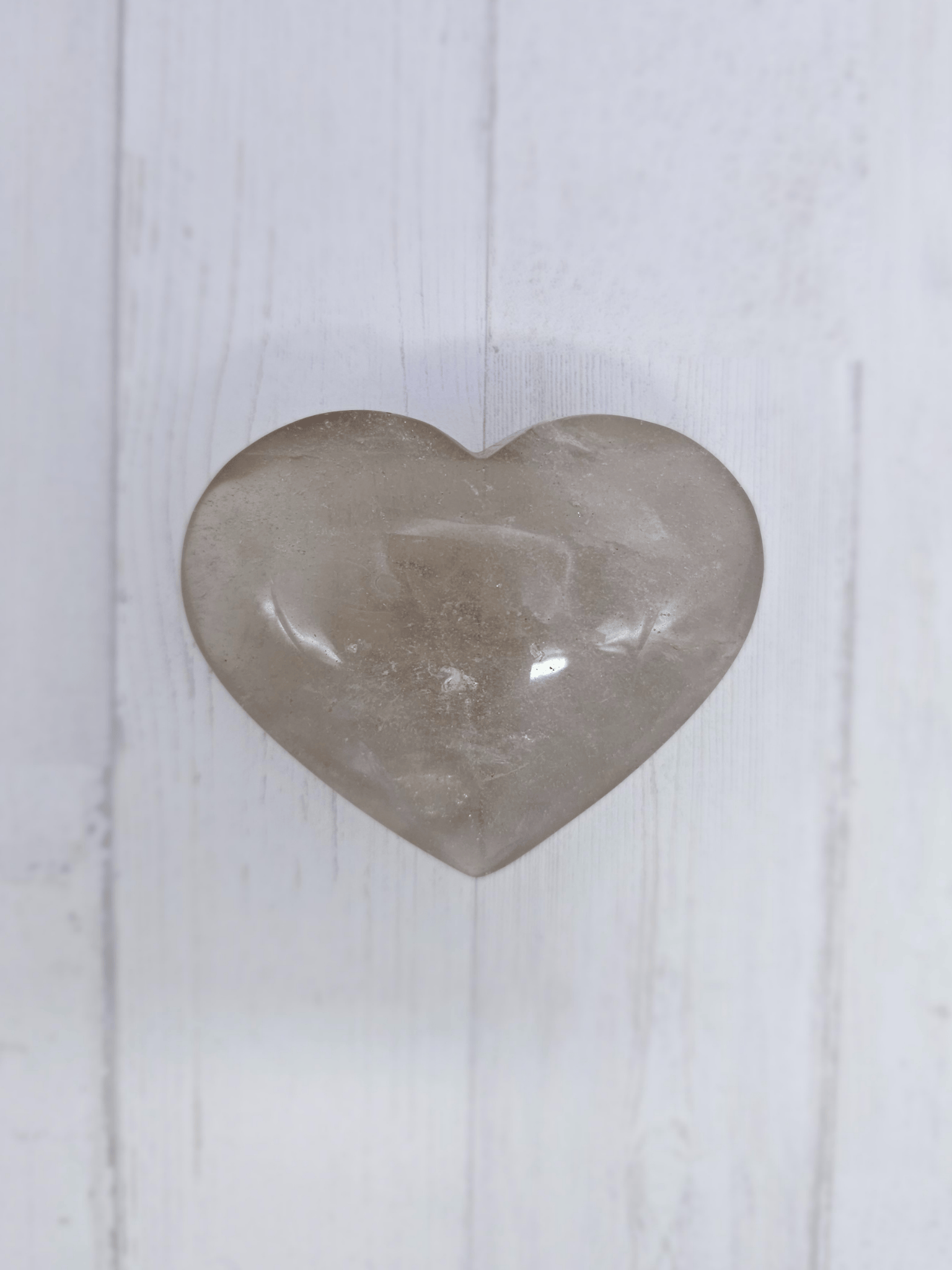 Corazón de Cuarzo Ahumado grande | protección y enraizamiento