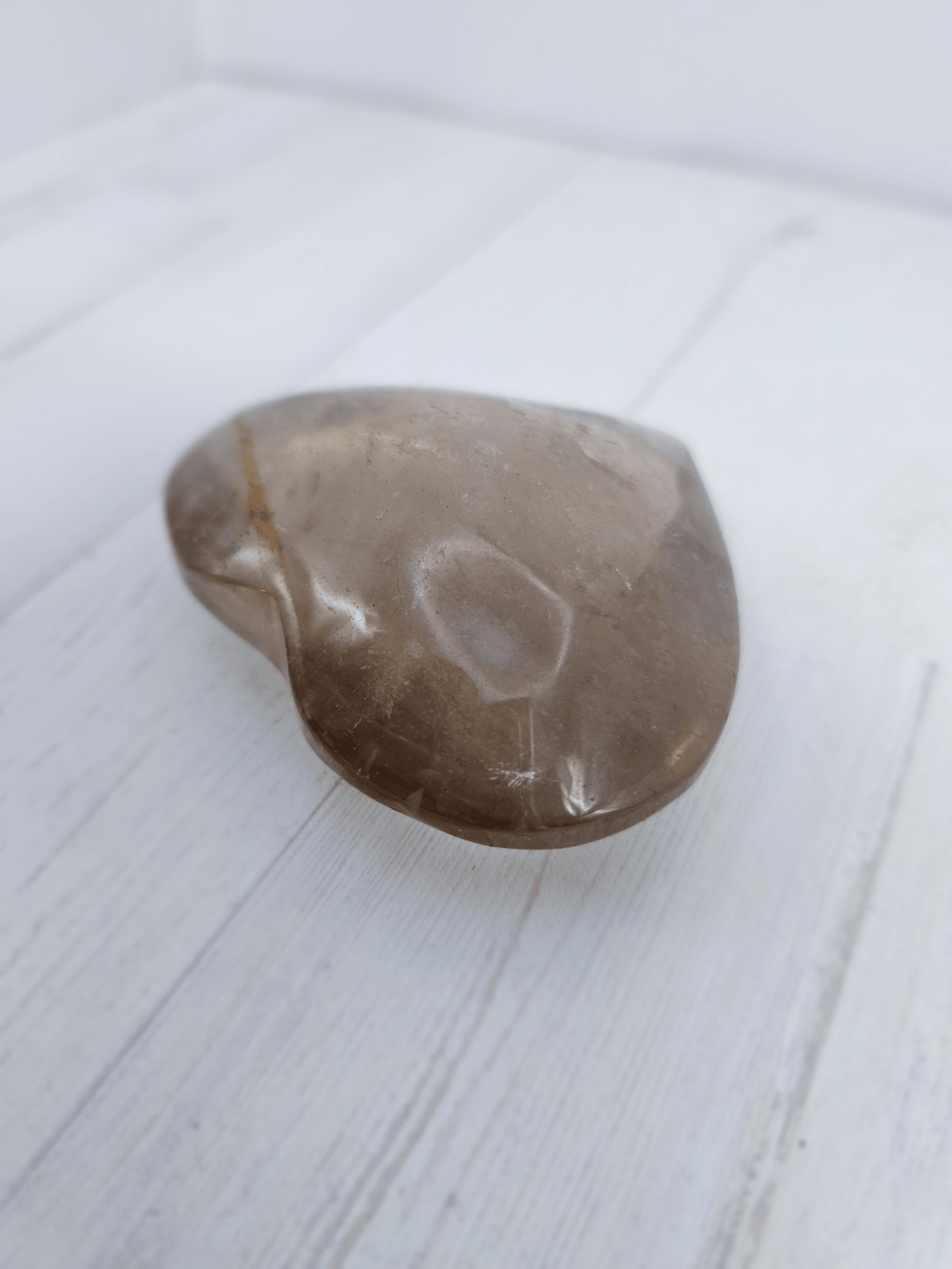 Corazón de Cuarzo Ahumado grande | protección y enraizamiento