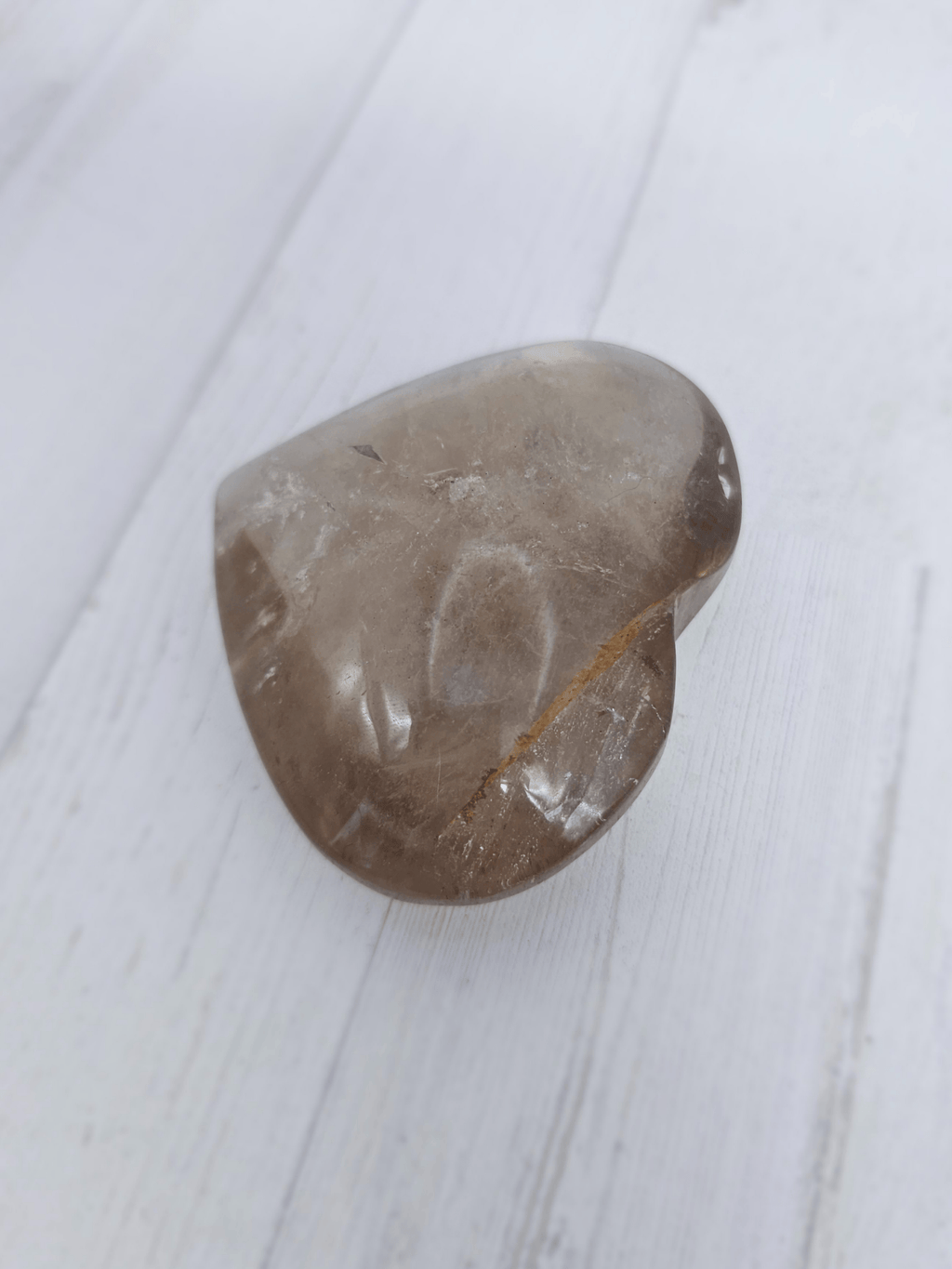 Corazón de Cuarzo Ahumado grande | protección y enraizamiento