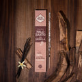 Sahumerio de Palo Santo con Vainilla hecho a mano, 8 varillas gruesas, madera peruana y aceite de vainilla.