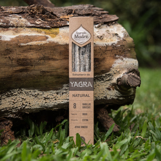 Sahumerio de Yagra Natural hecho a mano con 8 varillas gruesas y larga duración.