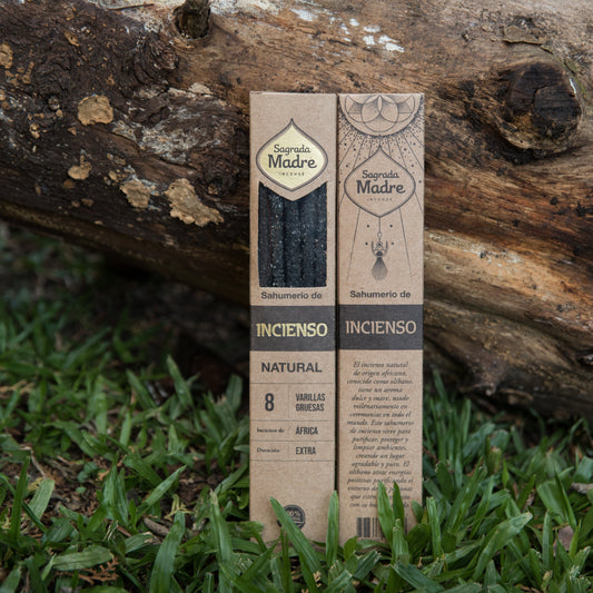 Sahumerio de Olíbano Natural, hecho a mano con resina de olíbano y carbón natural, contiene 8 varillas gruesas de larga duración.