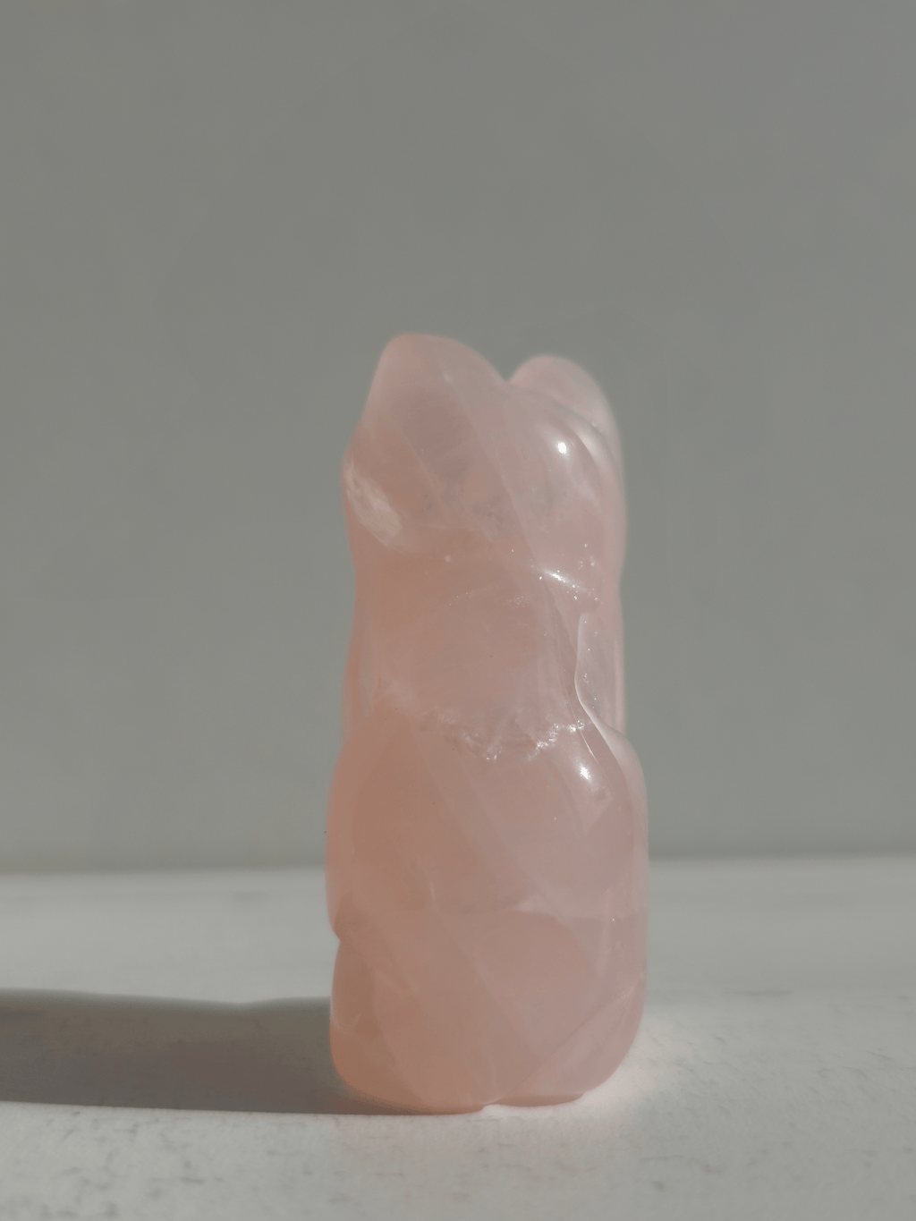 Gato de Cuarzo Rosa tallado | Amor, calma y ternura emocional