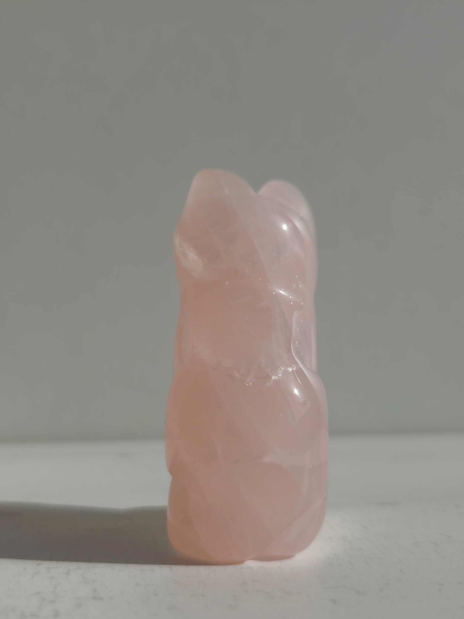 Gato de Cuarzo Rosa tallado | Amor, calma y ternura emocional