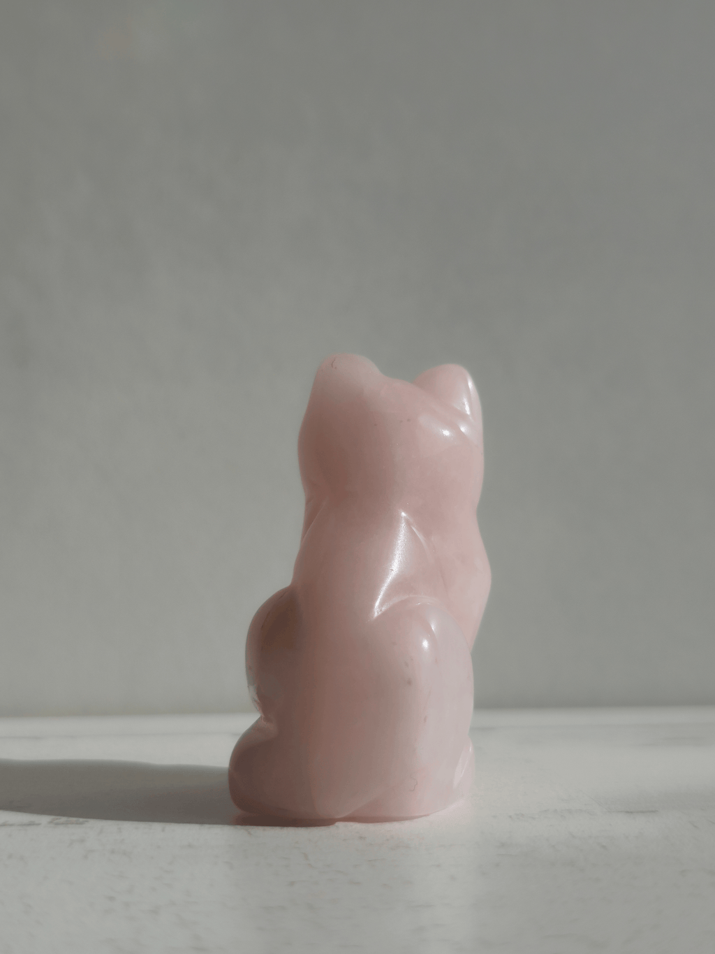 Gato de Cuarzo Rosa tallado | Amor, calma y ternura emocional
