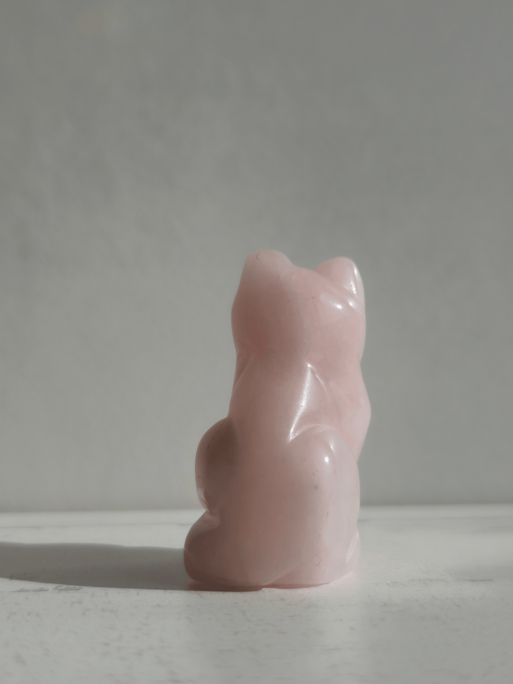 Gato de Cuarzo Rosa tallado | Amor, calma y ternura emocional