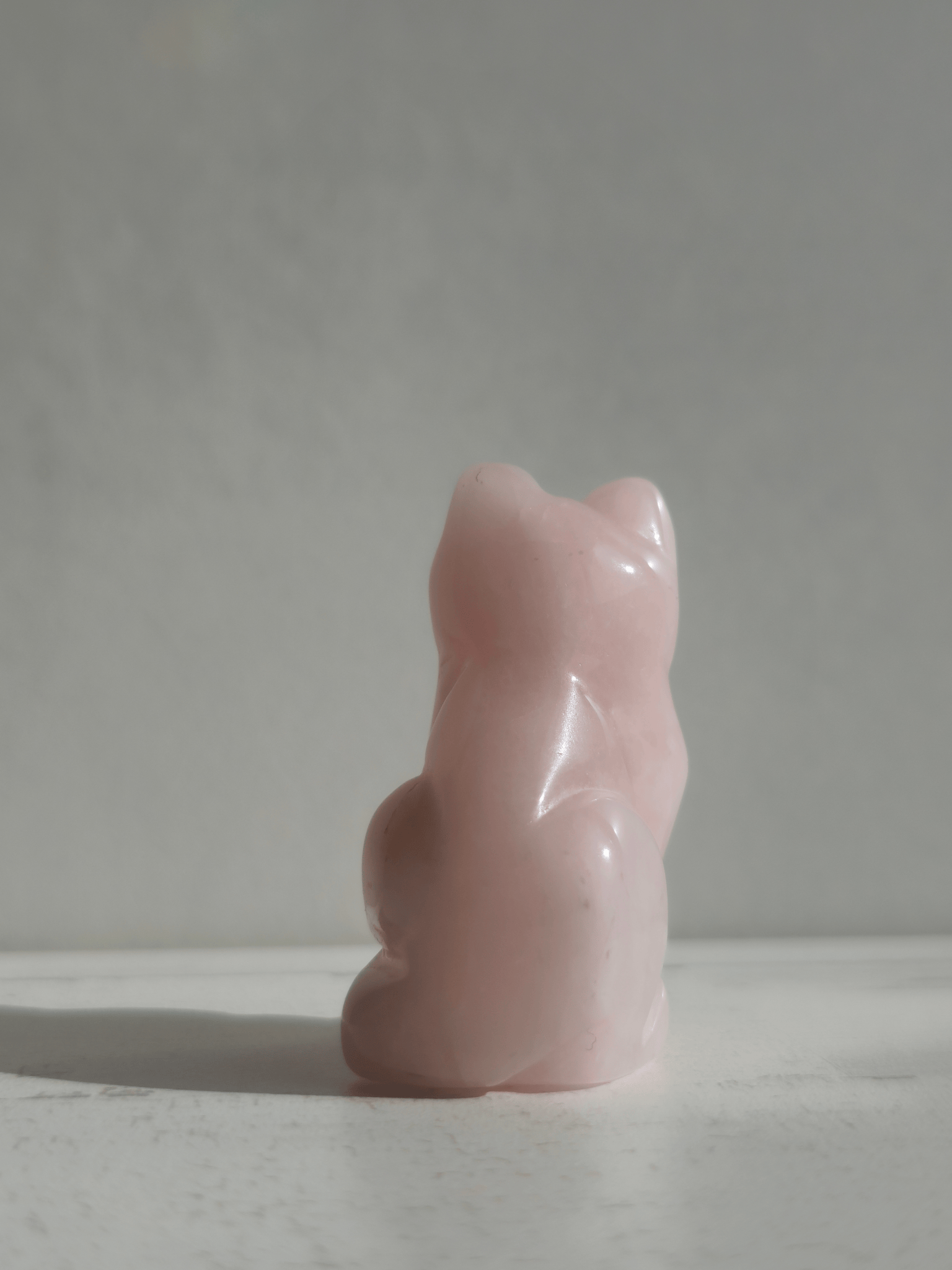 Gato de Cuarzo Rosa tallado | Amor, calma y ternura emocional