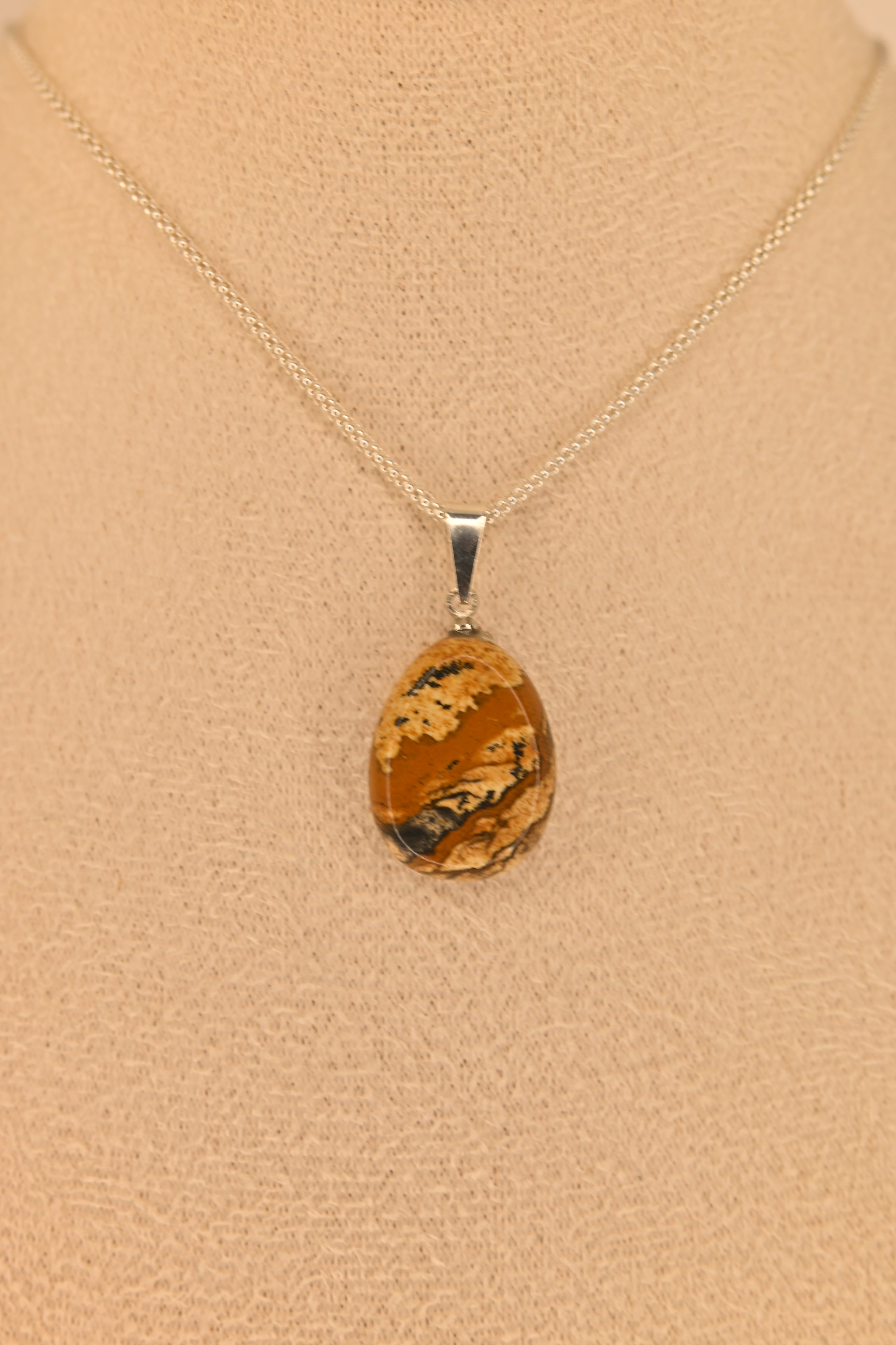Colgante Jaspe Paisina Plata | Enraizamiento · Chakra Raíz