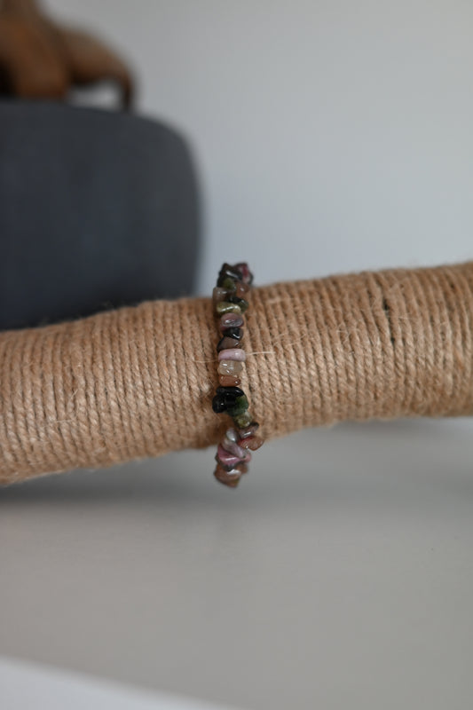 Pulsera de turmalina multicolor barroca – Equilibrio y protección energética