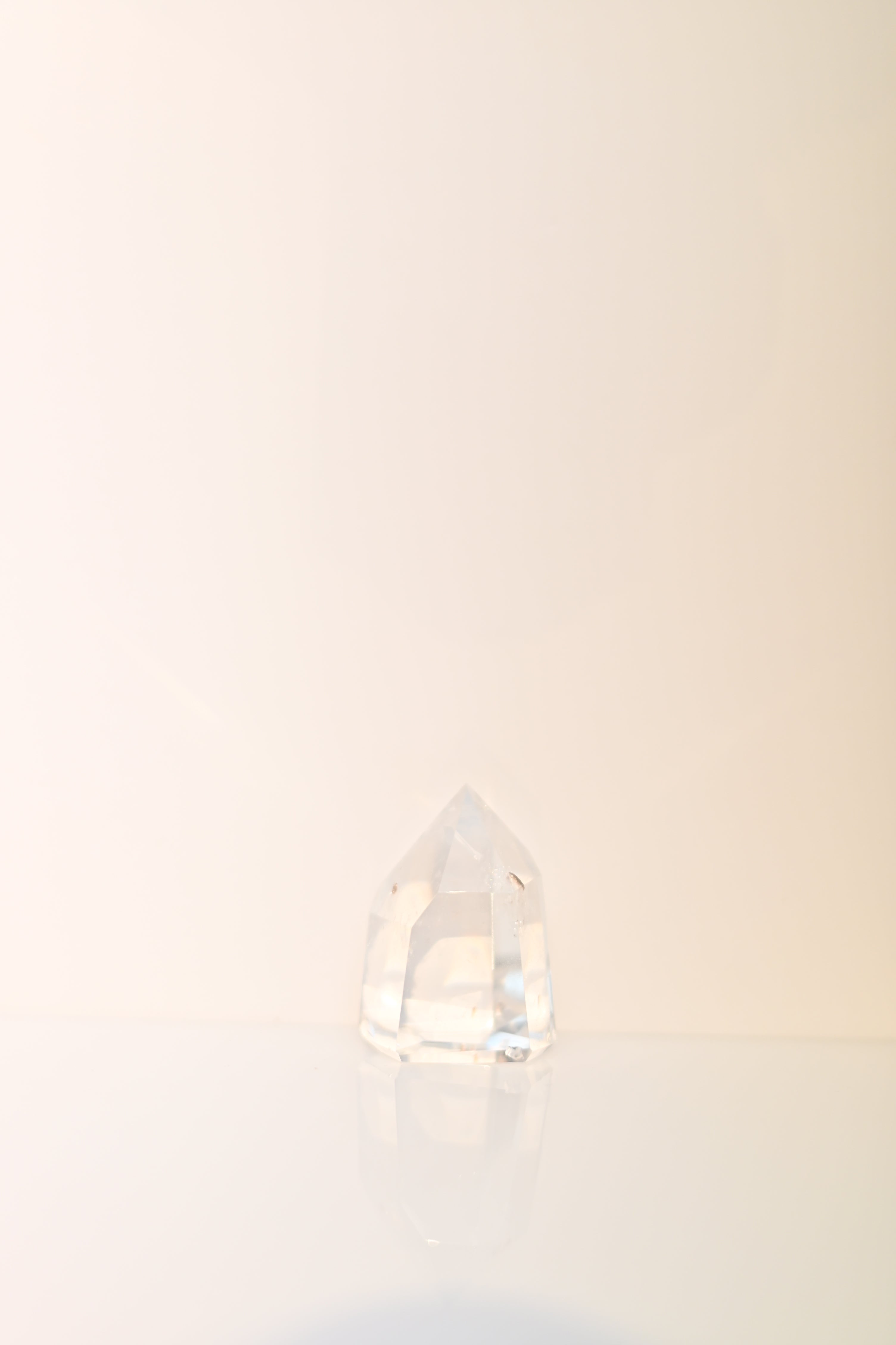 Punta de cuarzo ventana pulida calidad diamante, variantes por peso