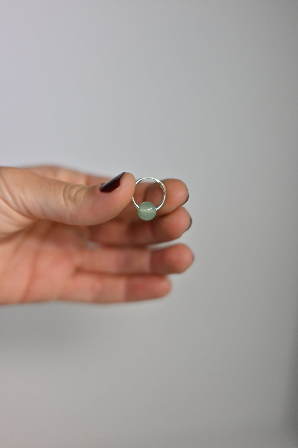 Pendientes Aros Cuarzo Verde Plata | Salud y Bienestar