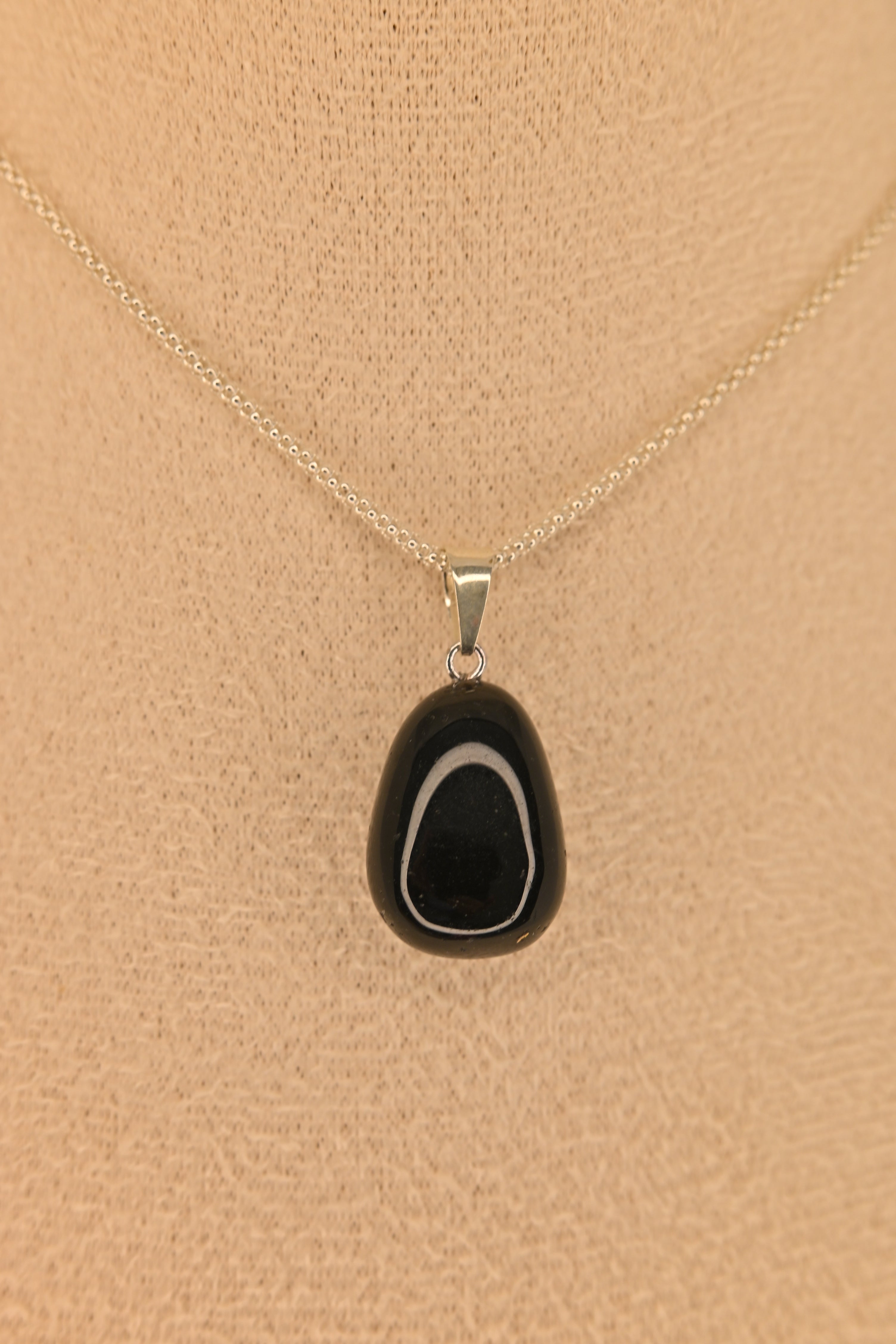 Colgante Obsidiana Arco Iris Plata | Protección Energética · Chakra Raíz