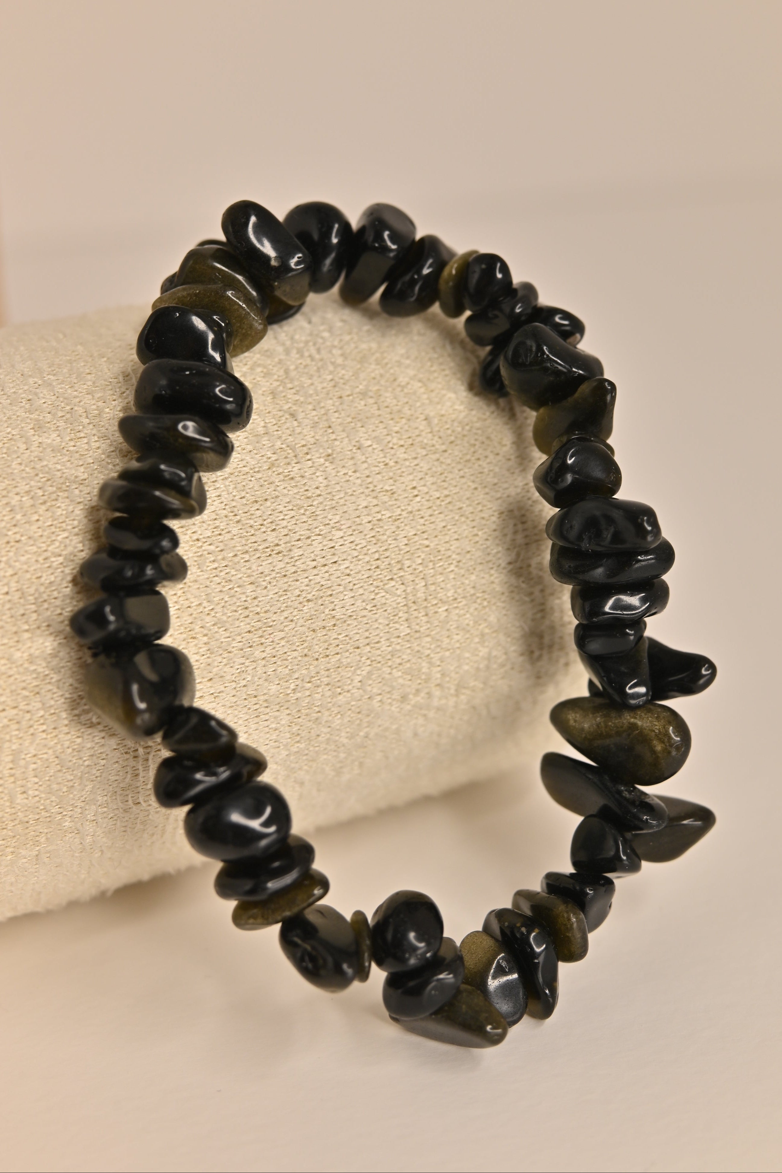 Pulsera de obsidiana dorada barroca | Protección con energía solar
