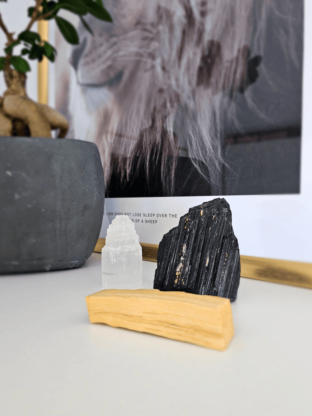 Kit Protección Energética para el Hogar | Turmalina, Selenita y Palo Santo