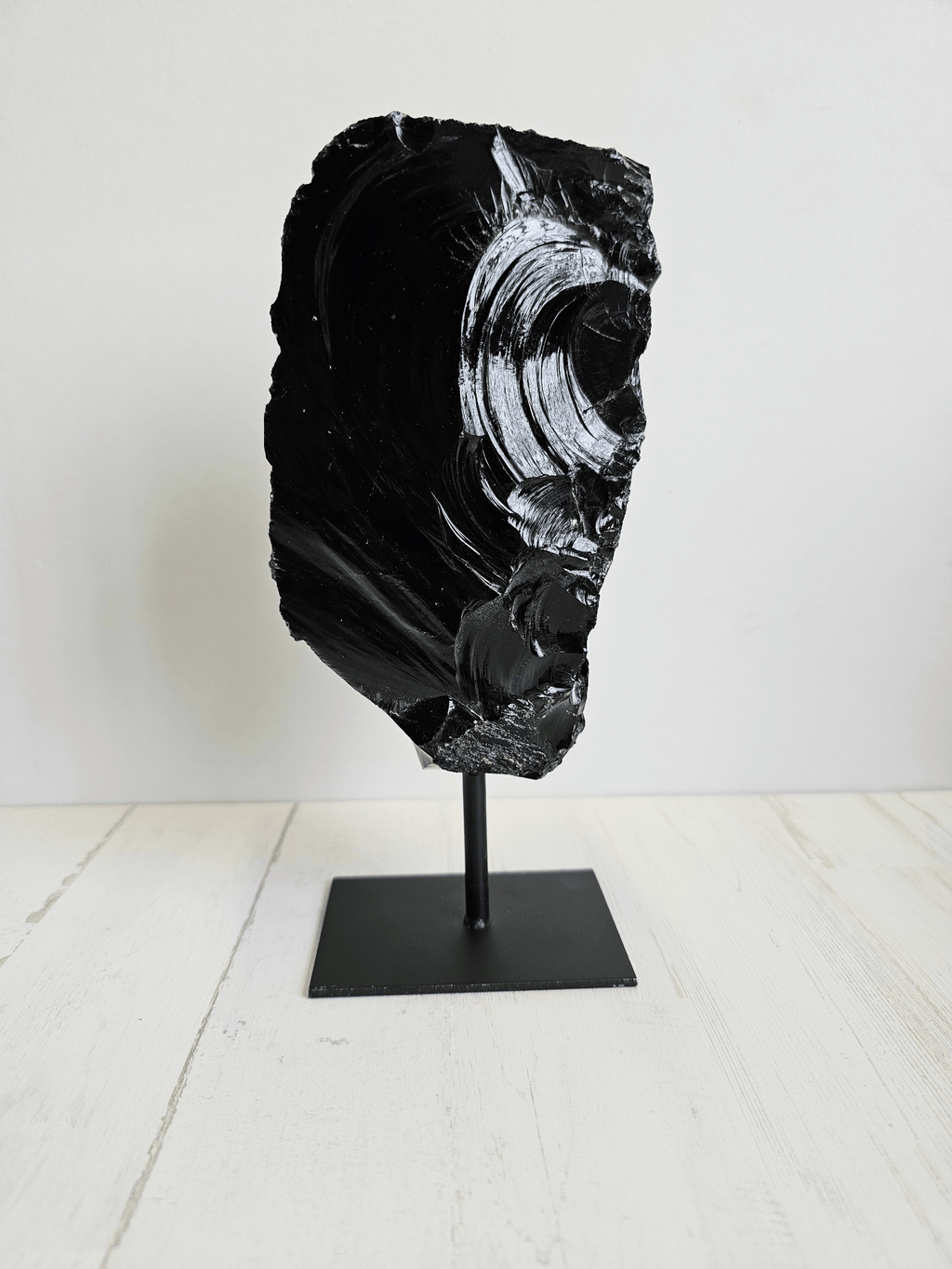 Peana de Obsidiana en bruto | protección y enraizamiento