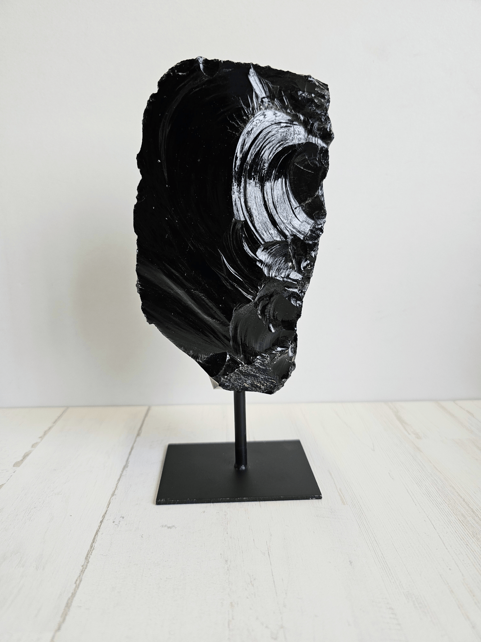 Peana de Obsidiana en bruto | protección y enraizamiento